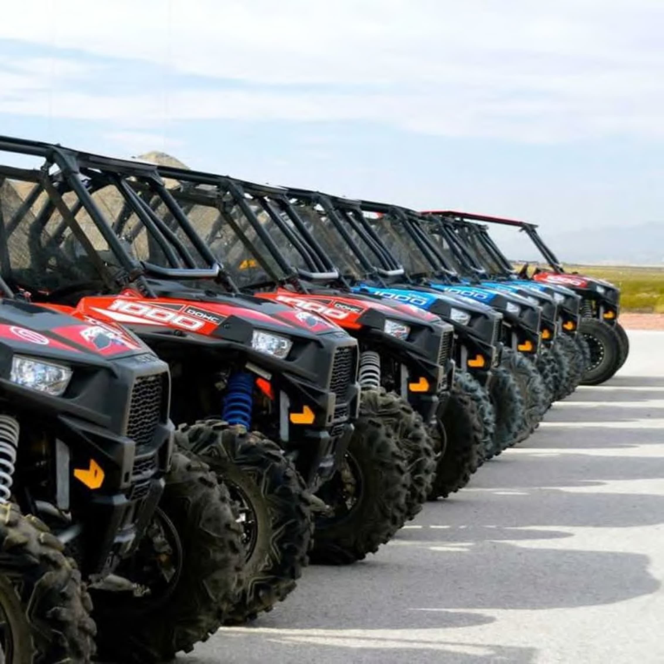 A line of Polaris RZR vehicles on display showcasing national brand credibility.