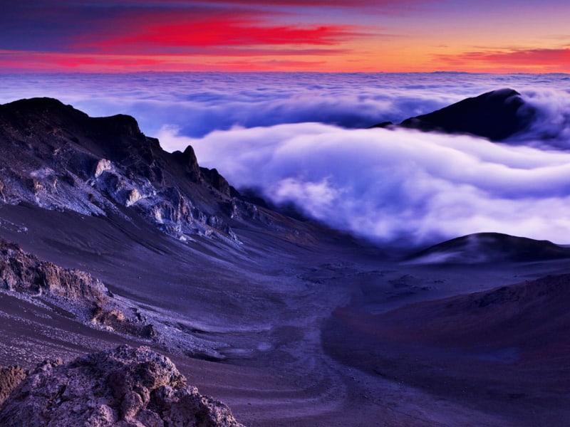 Maui sunset view from a summit