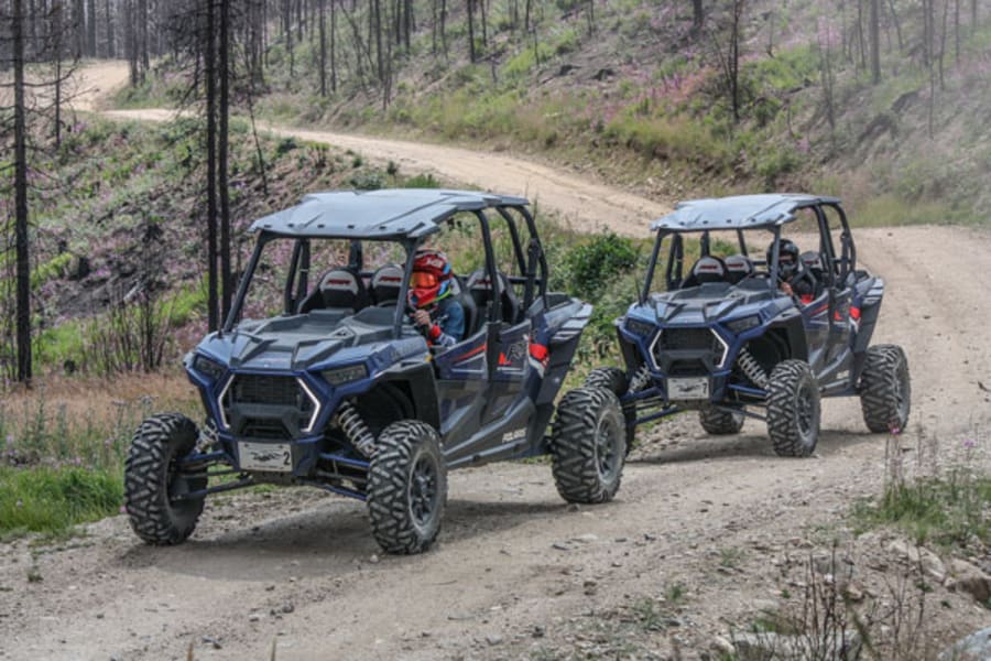 Polaris RZR side by sides on Colorado trail