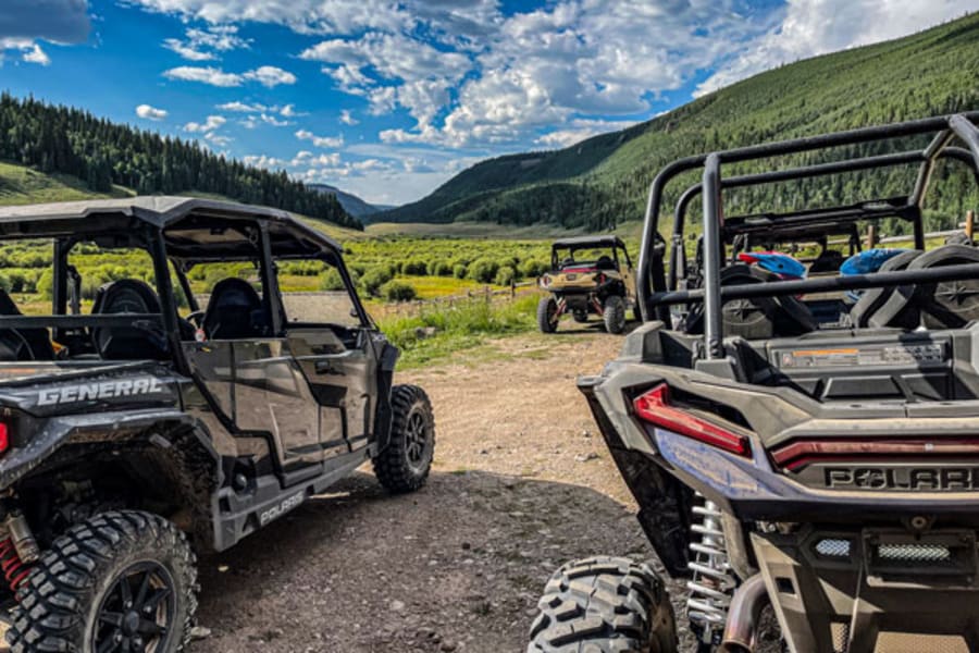 Polaris side by sides on Colorado's Alpine Plateau