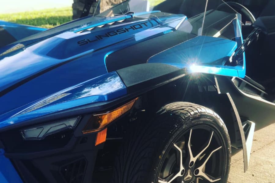 Wheel view of Polaris Slingshot