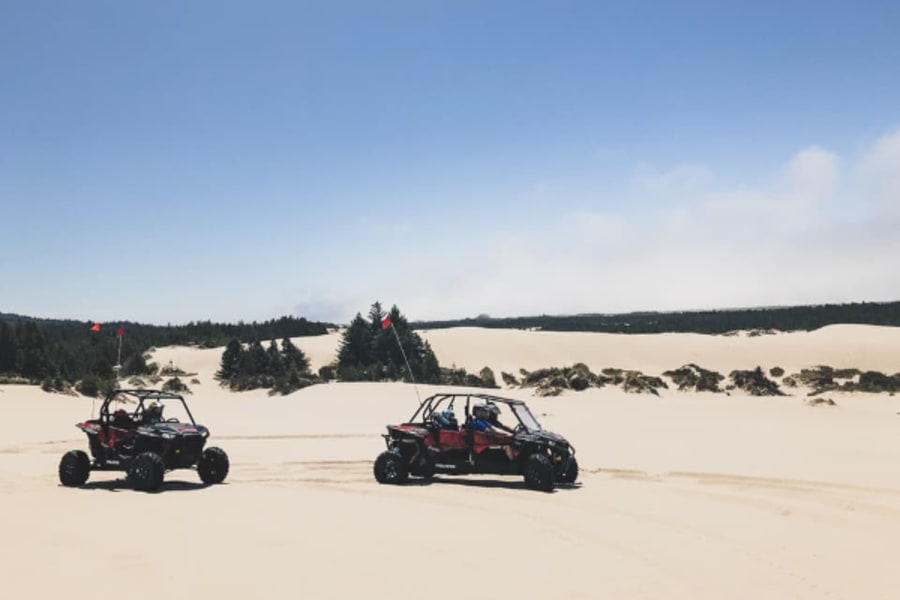 Several Polaris ORVs on Oregon beach