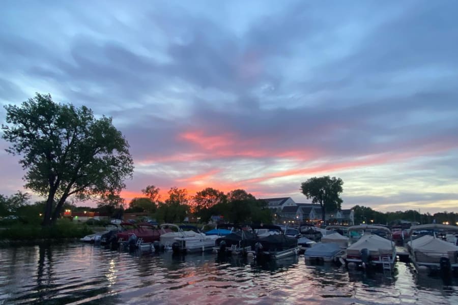 YBC-White Bear Lake marina at sunset
