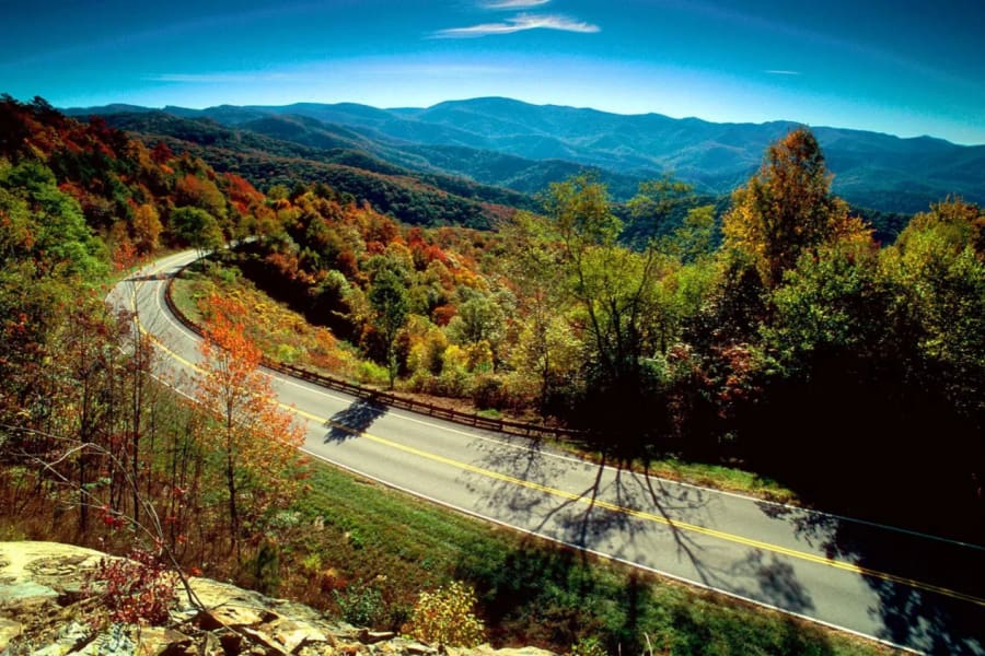 North Carolina Blue Ridge Parkway in autumn