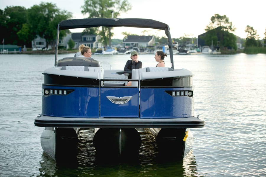 Pontoon on White Bear Lake in Minnesota