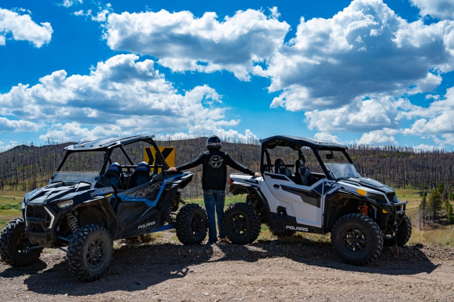 Two Polaris ORVs in Wyoming
