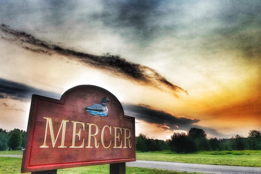 city sign of Mercer, Wisconsin