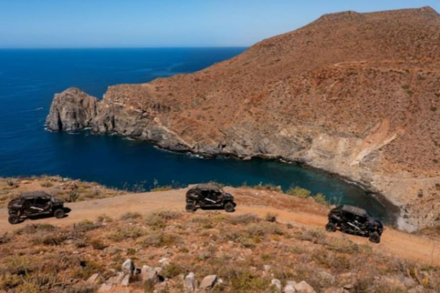 Off-road trail overlooking Pacific ocean