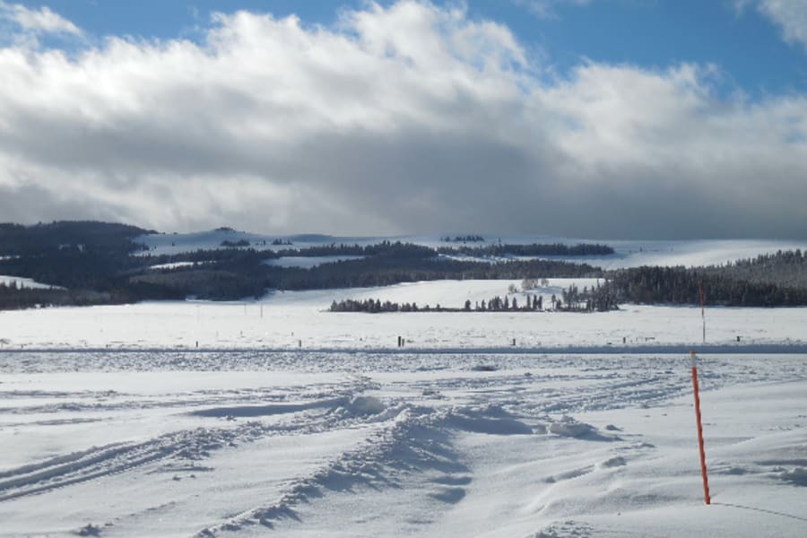 Snow-covered Wyoming meadow