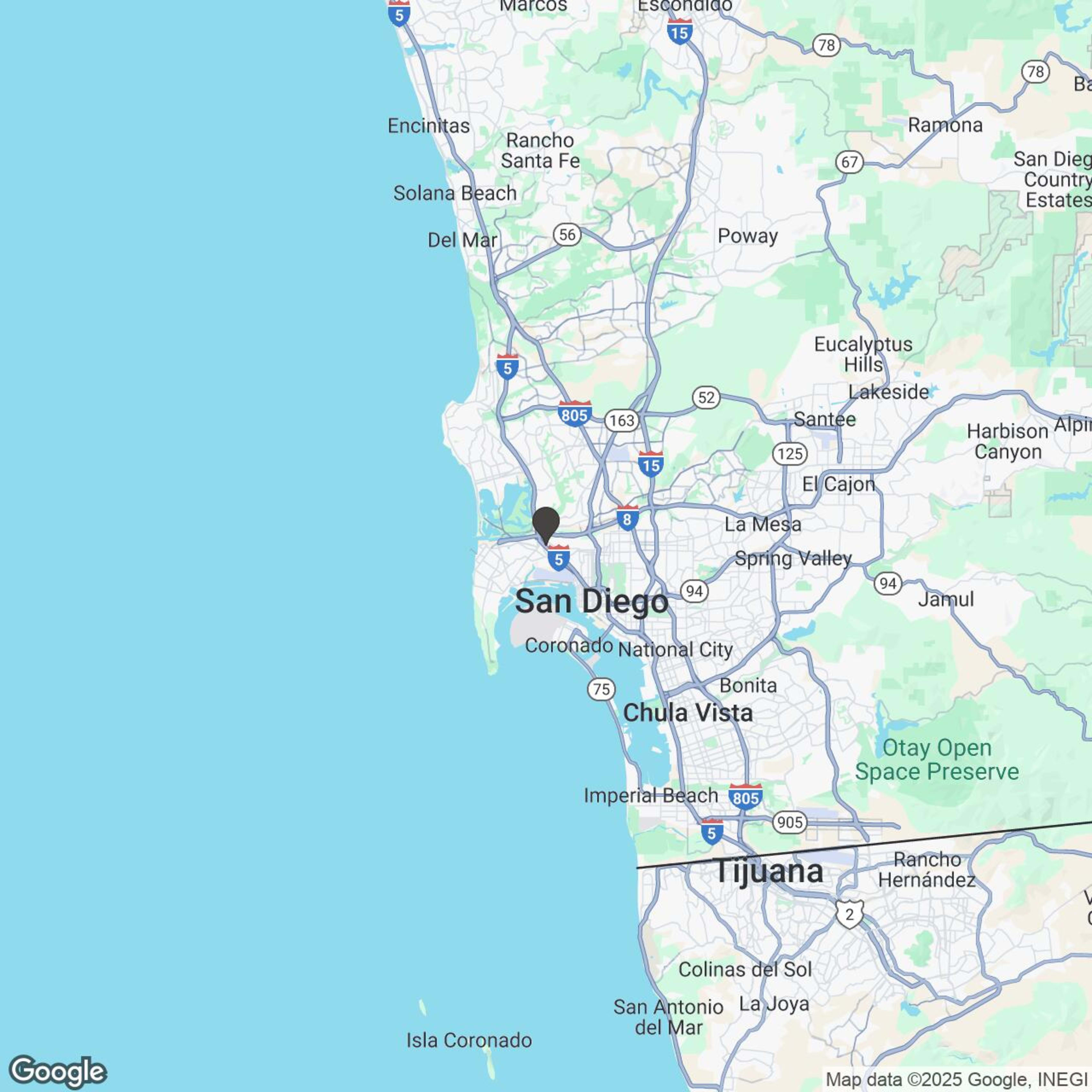 Map showing location of GoCar Tours - San Diego