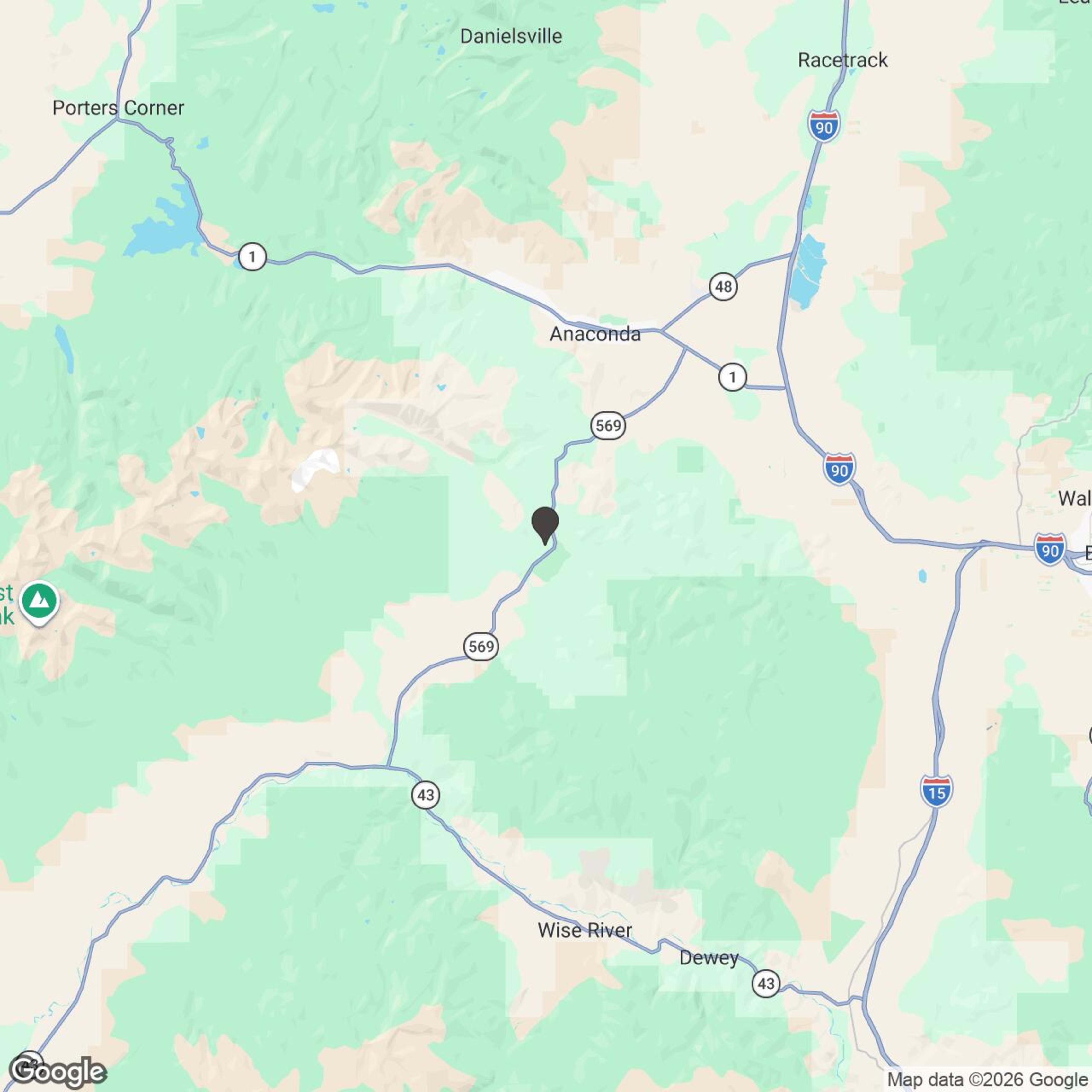 Map showing location of Pintler Adventures