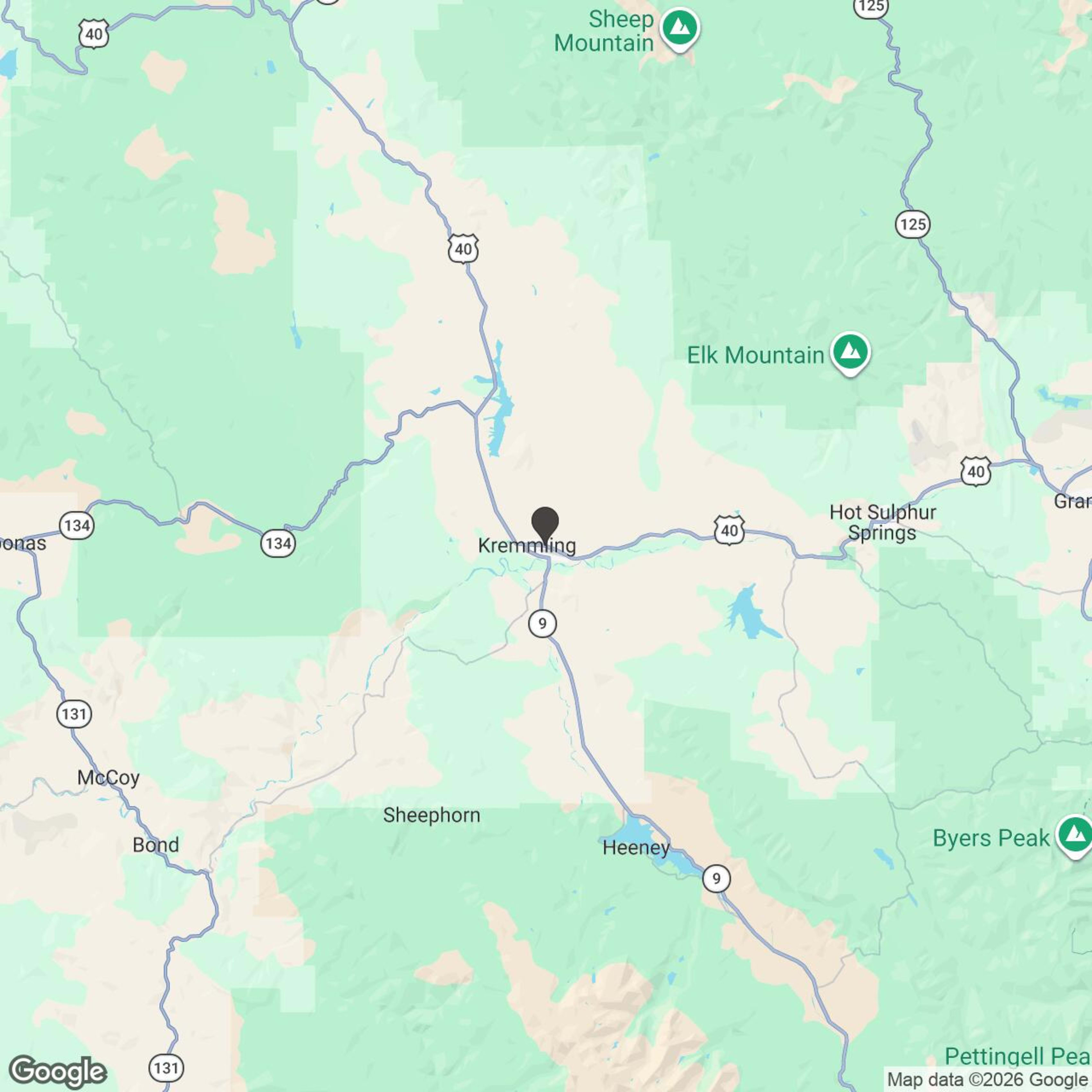 Map showing location of Colorado Sled Rentals - Kremmling Winter