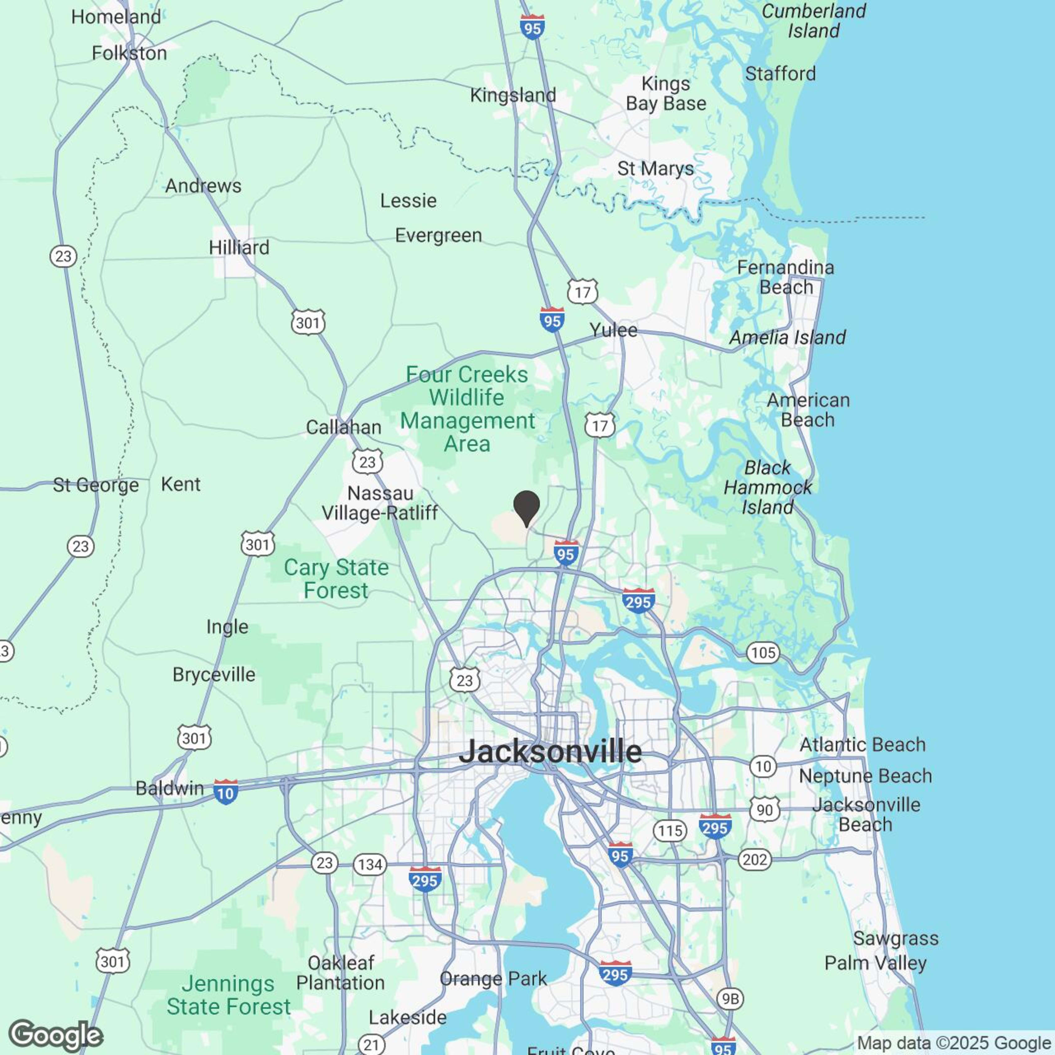 Map showing location of First Coast Slingshots