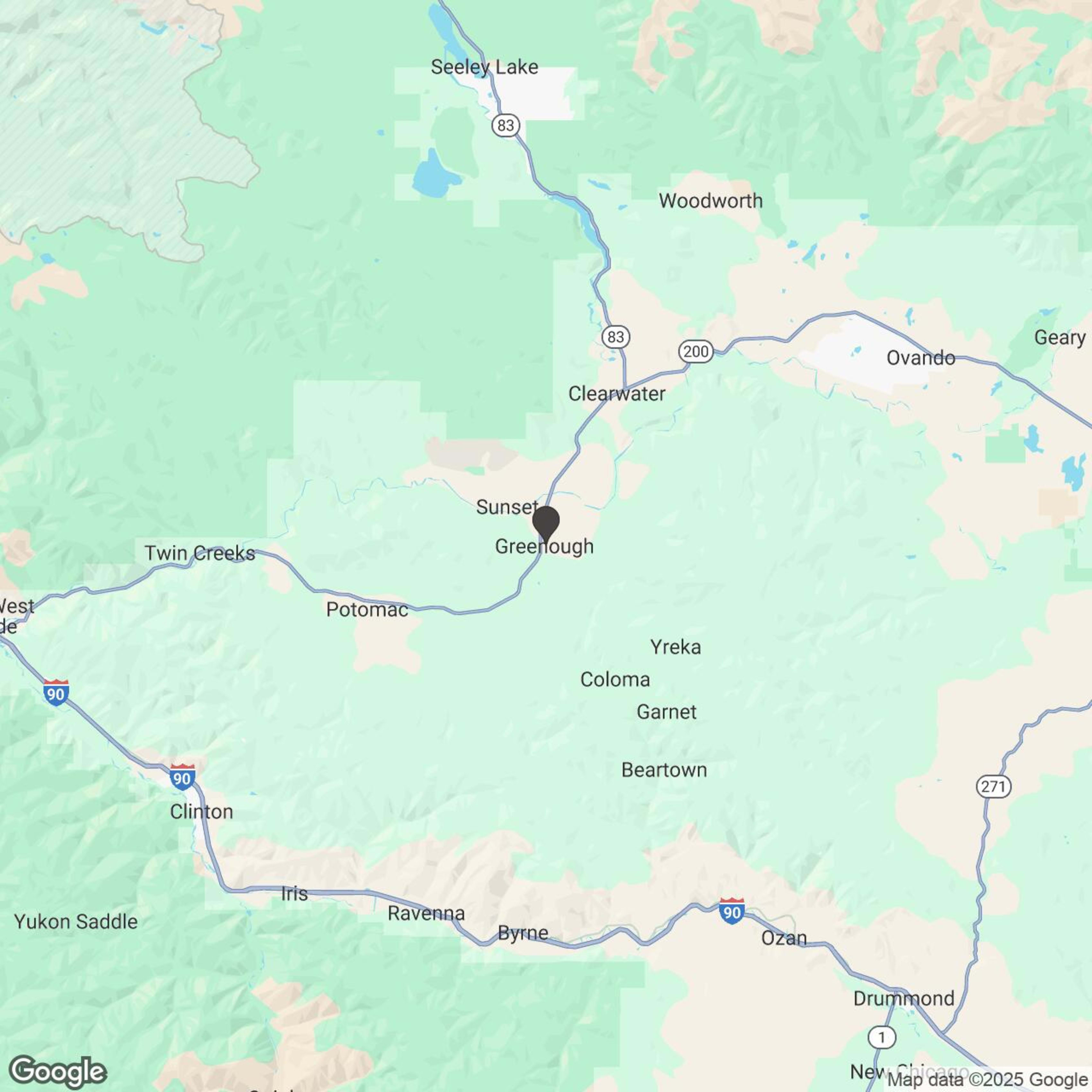 Map showing location of The Resort at Paws Up