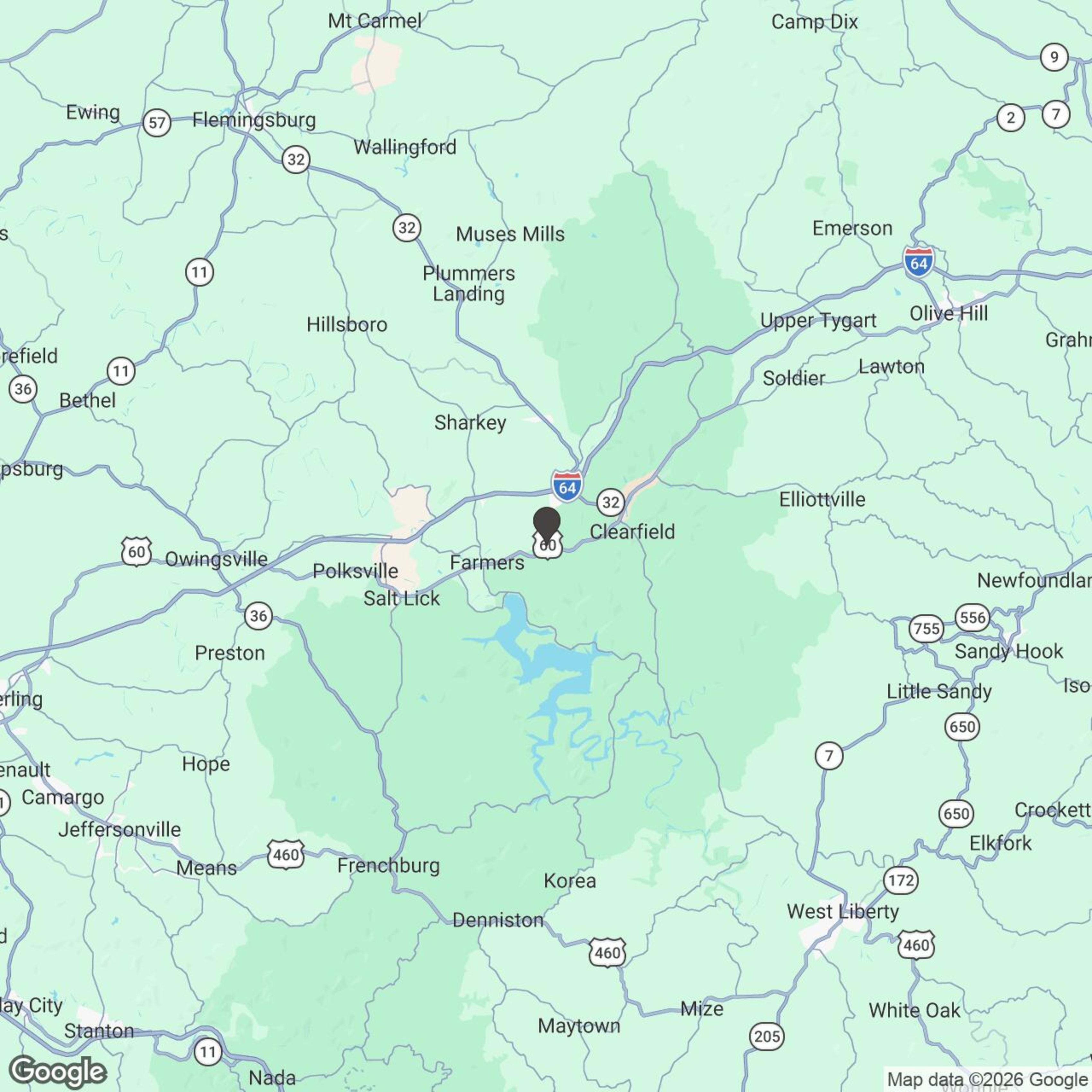 Map showing location of Cave Run Slingshots