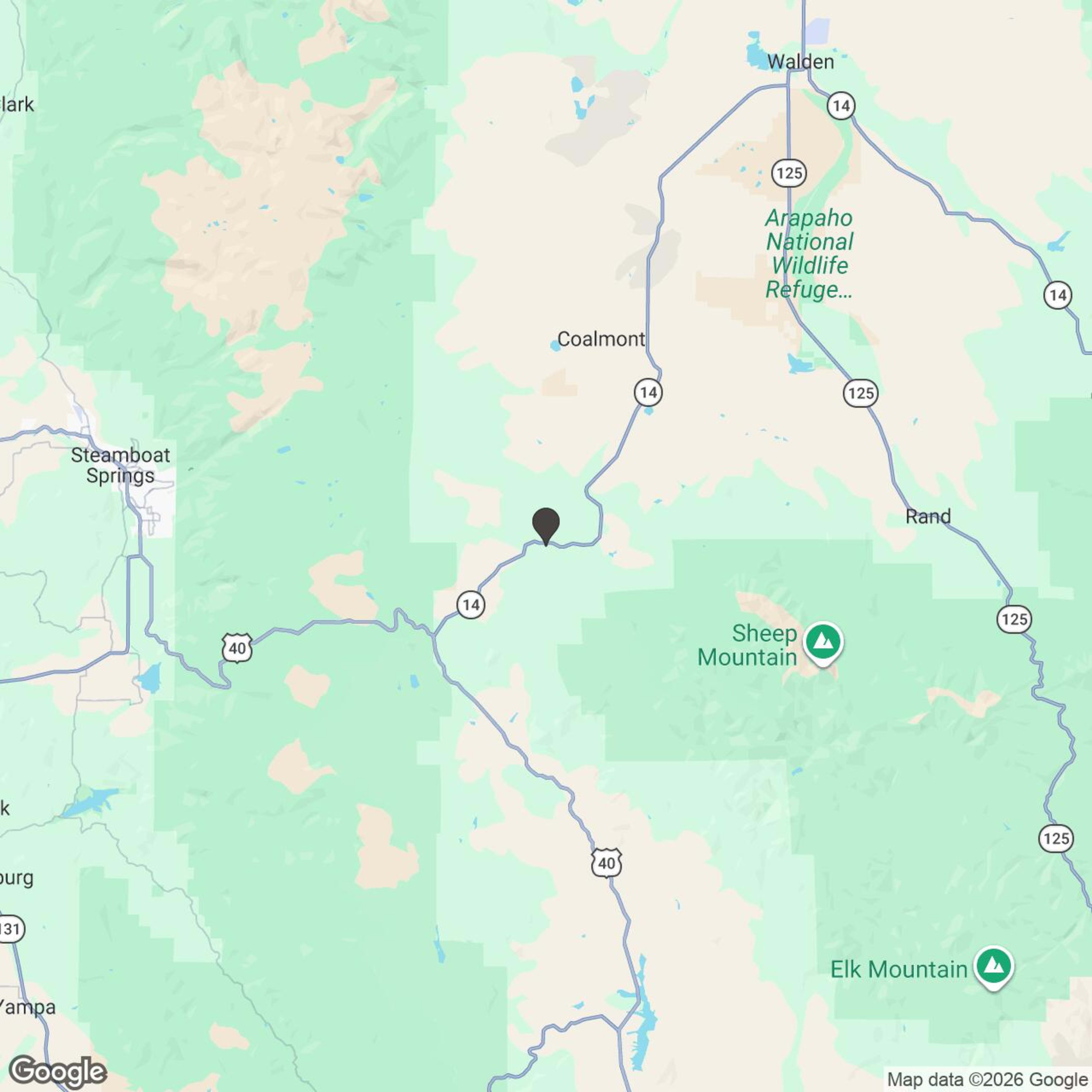 Map showing location of Colorado Sled Rentals - Rabbit Ears Winter