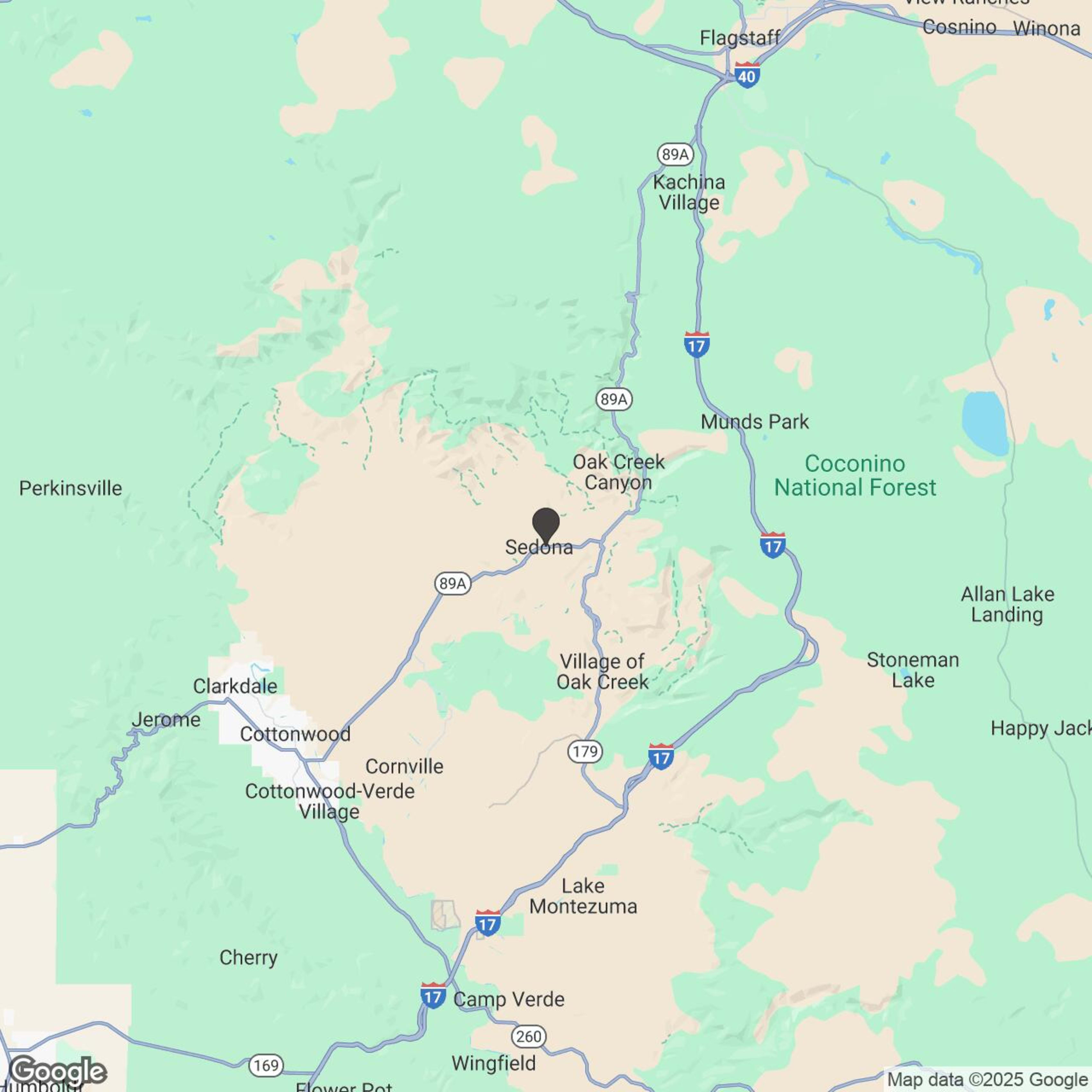 Map showing location of Sedona ATV