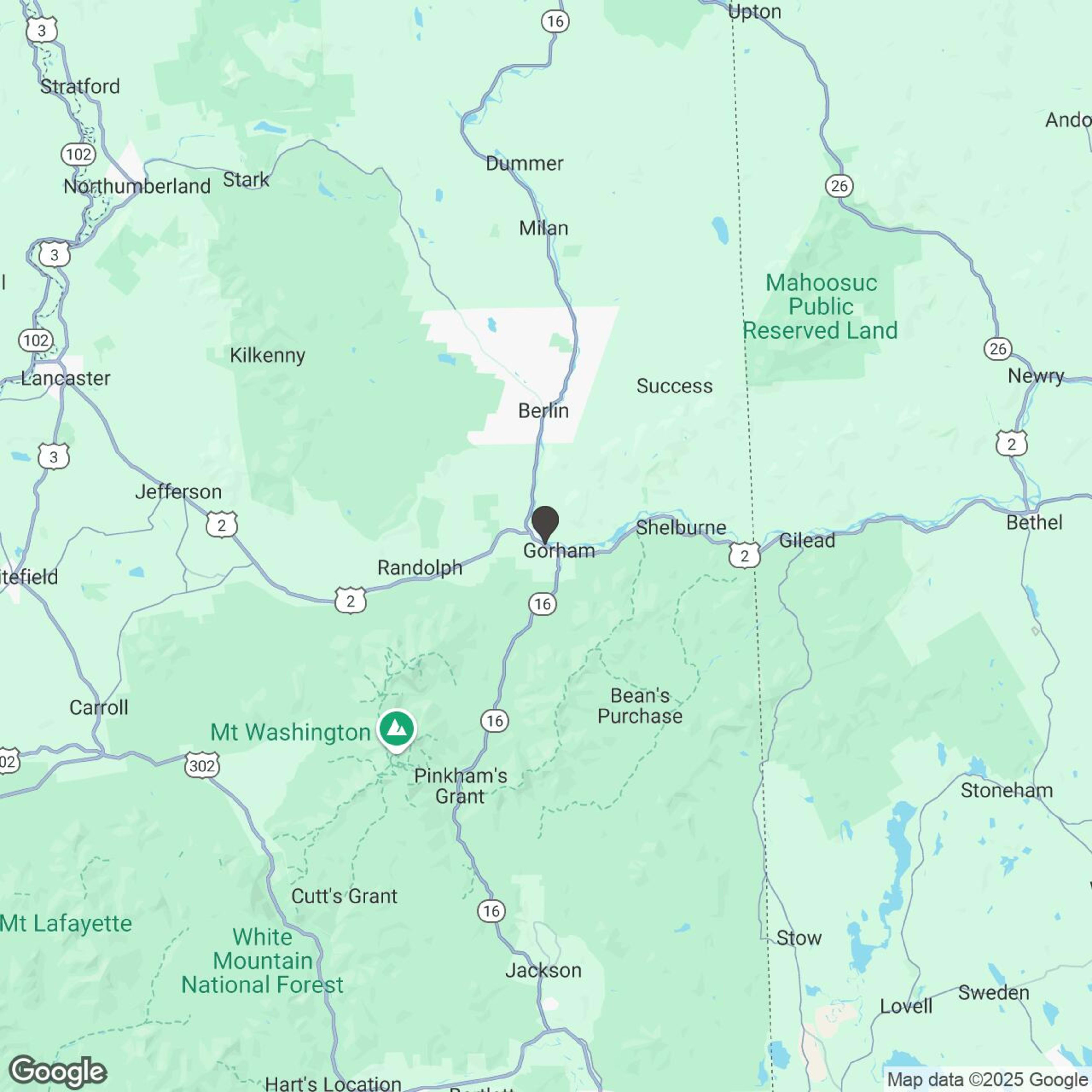 Map showing location of Northeast ATV Rentals - Gorham
