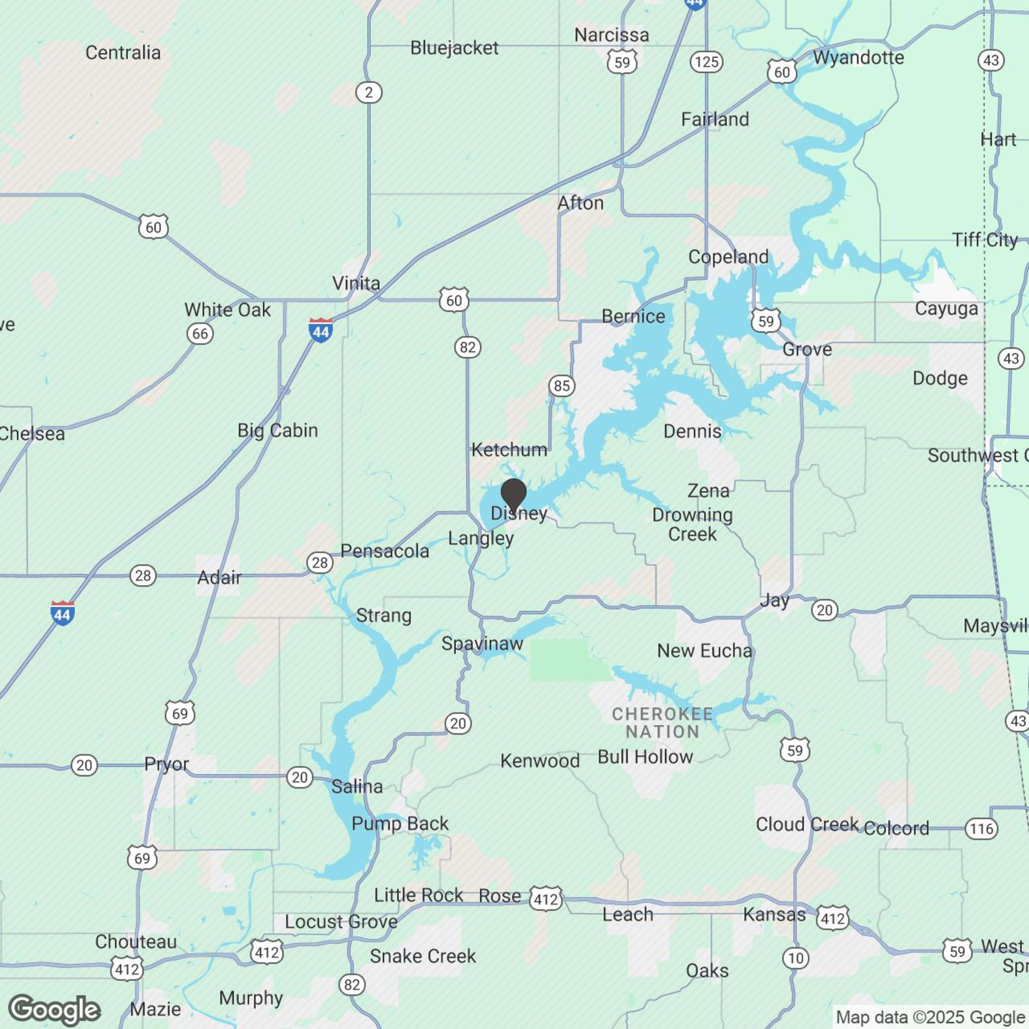 Map showing location of Rocks and Docks Adventure Rentals