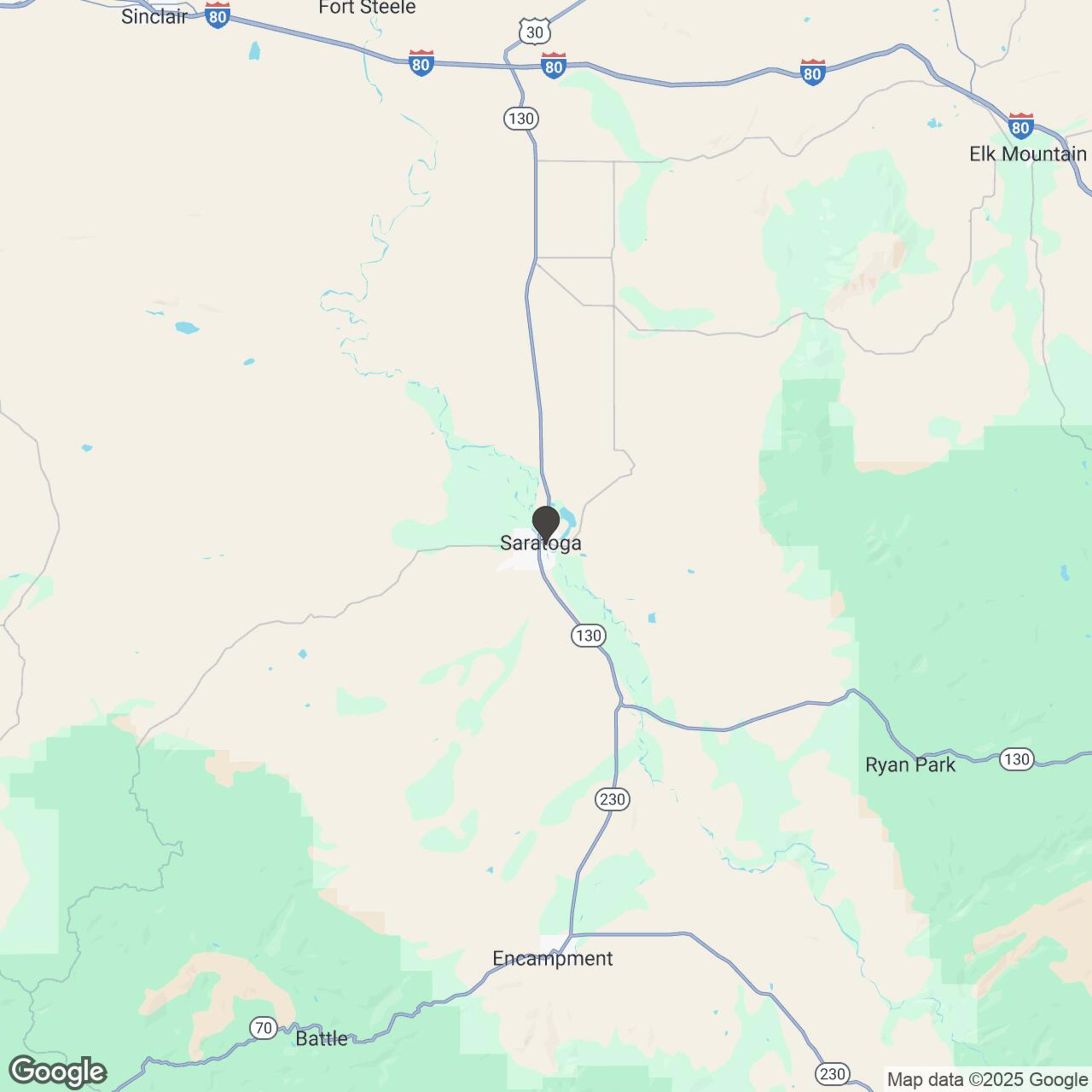 Map showing location of Saratoga Hot Springs Resort