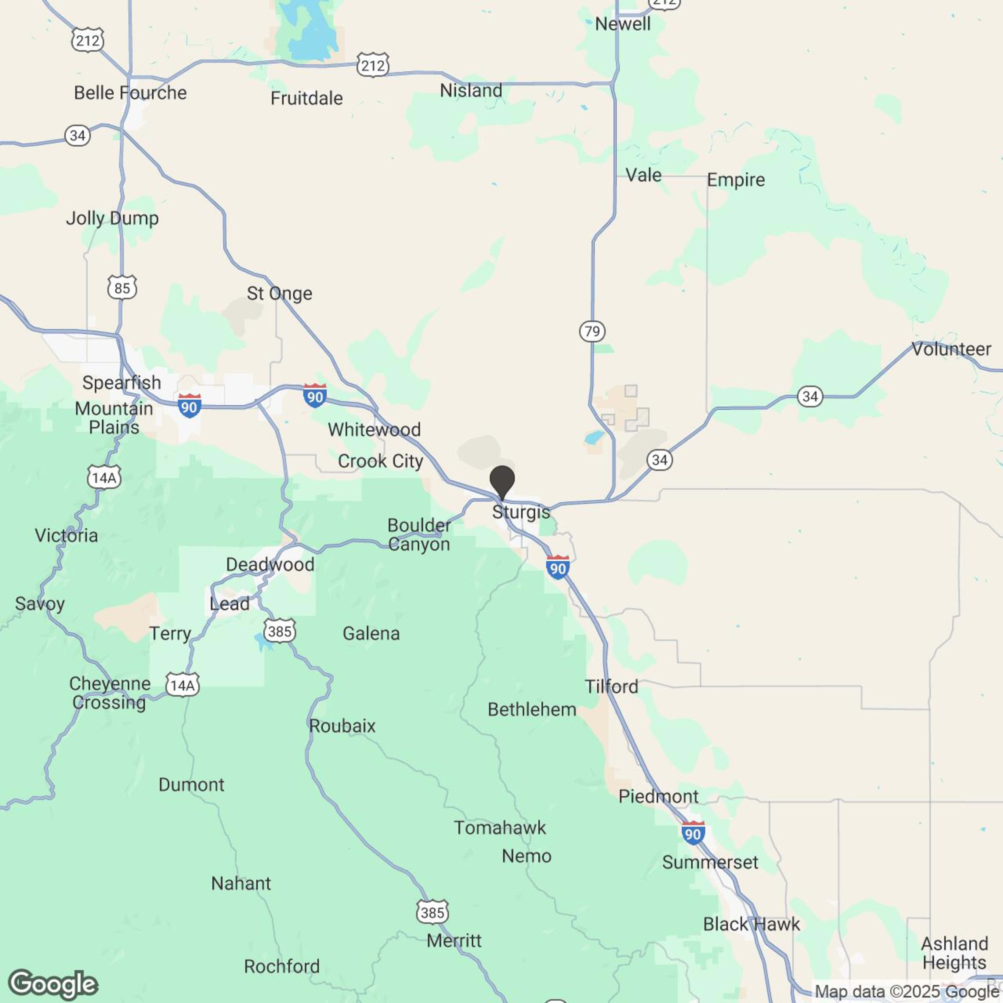 Map showing location of Indian Motorcycle of Sturgis