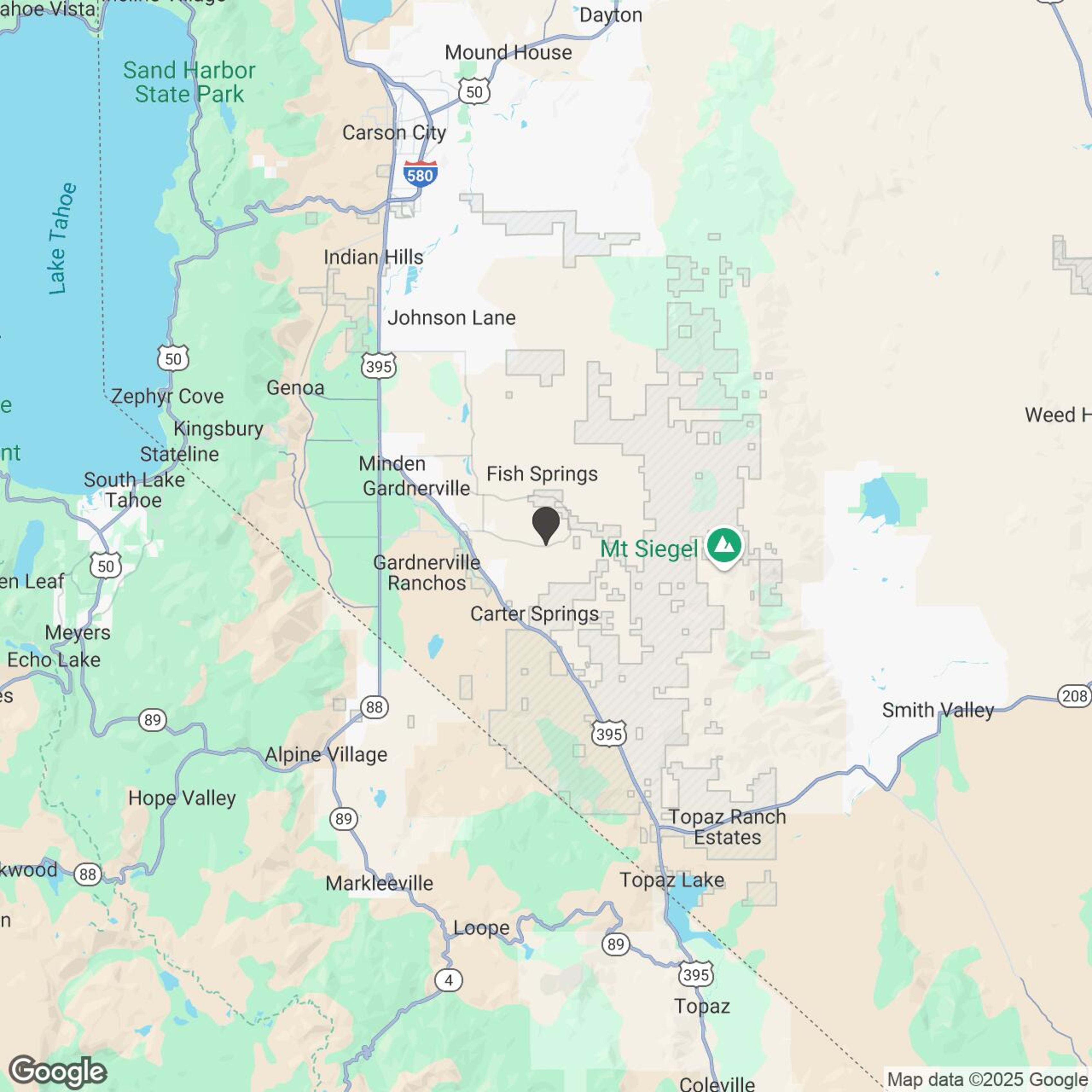 Map showing location of Full Access Tahoe - Mount Siegel