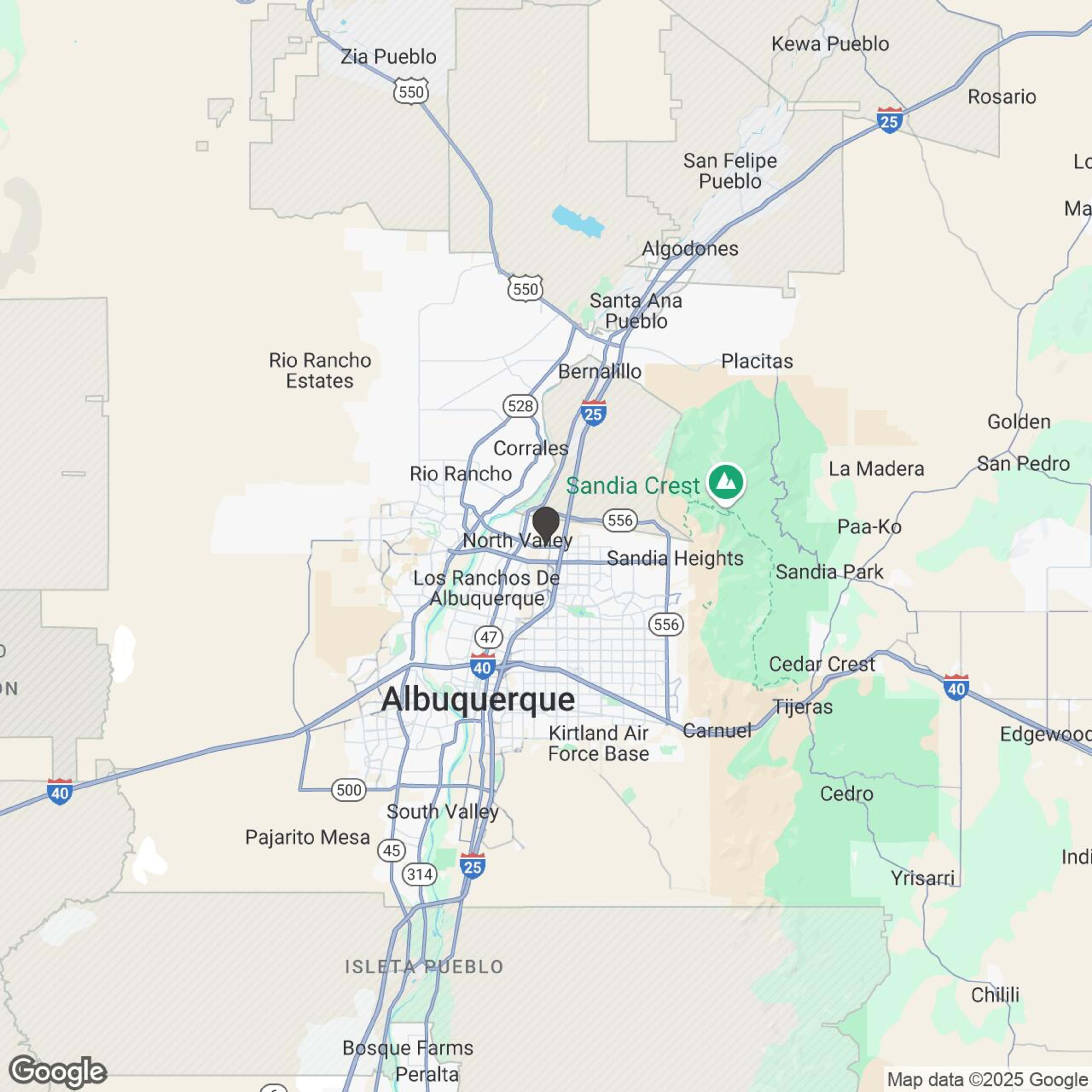 Map showing location of Indian Motorcycle of Albuquerque