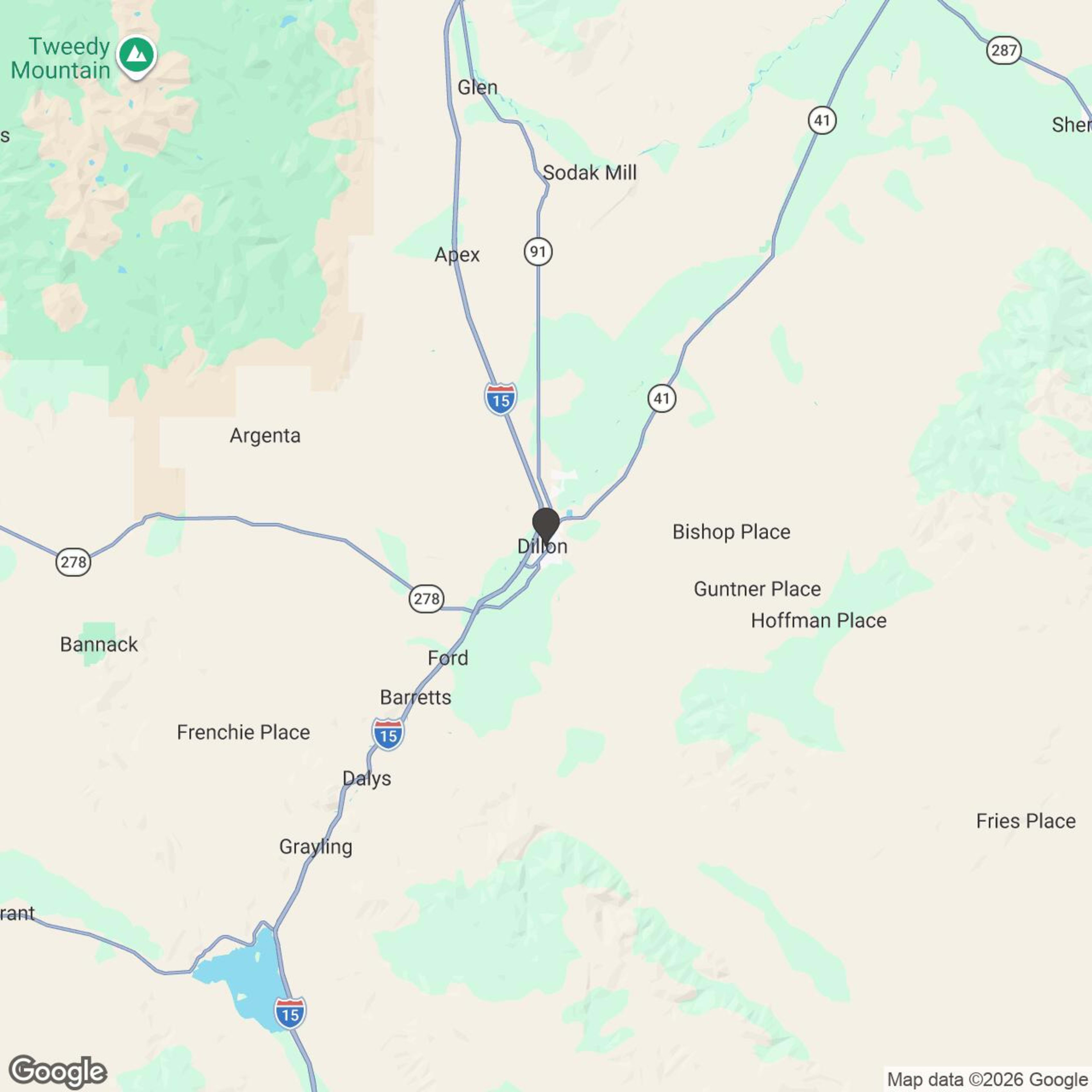 Map showing location of Beaverhead Adventures