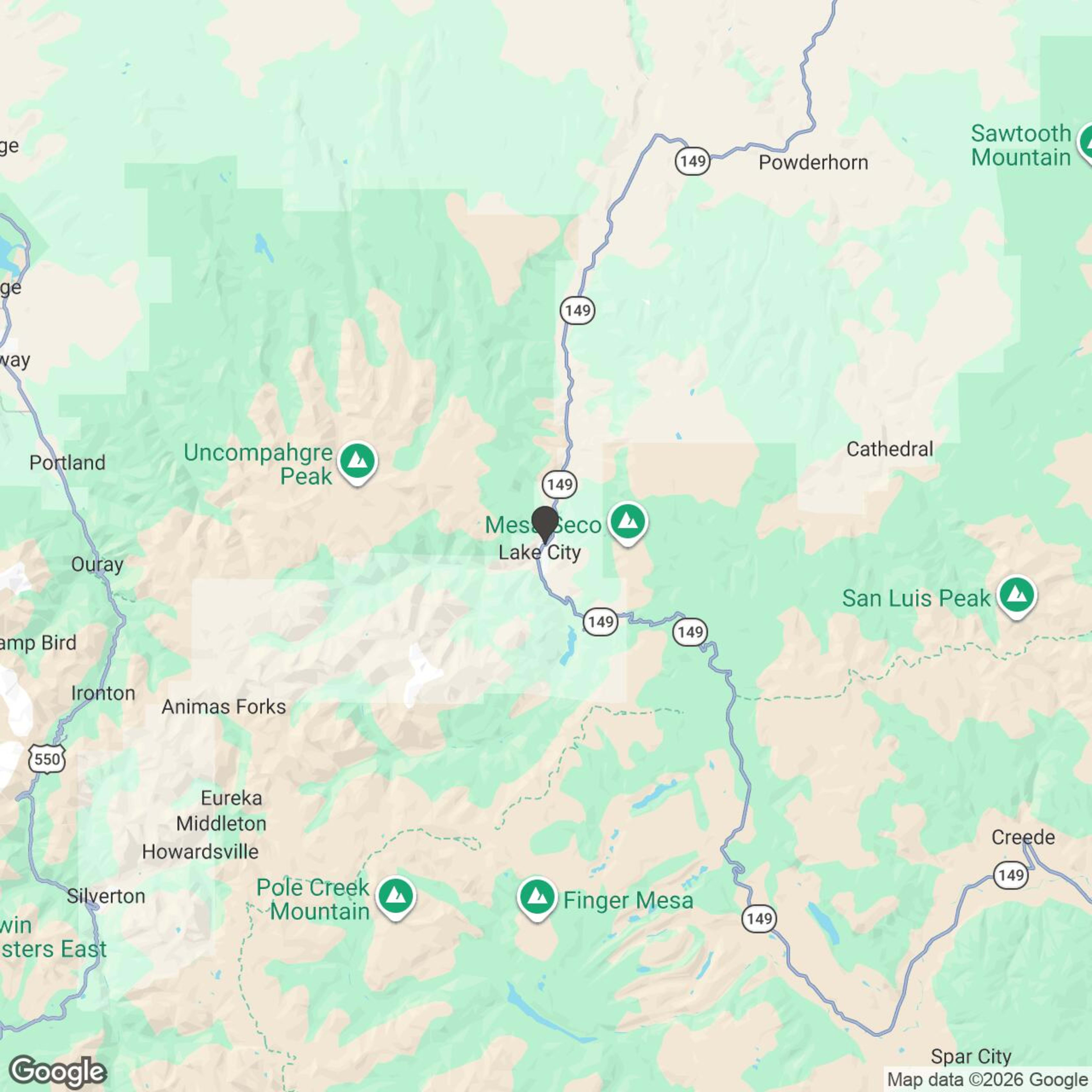 Map showing location of Lake City Outdoors