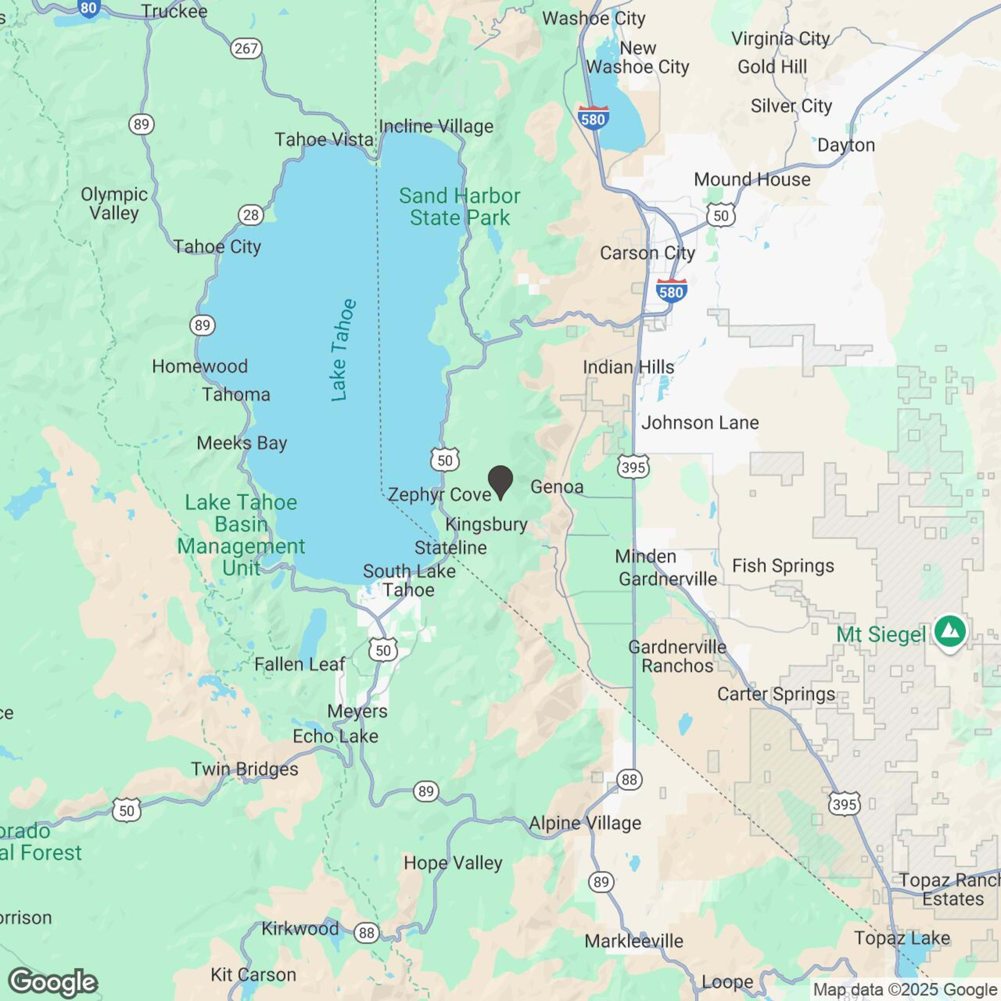 Map showing location of Full Access Tahoe - Lake Tahoe