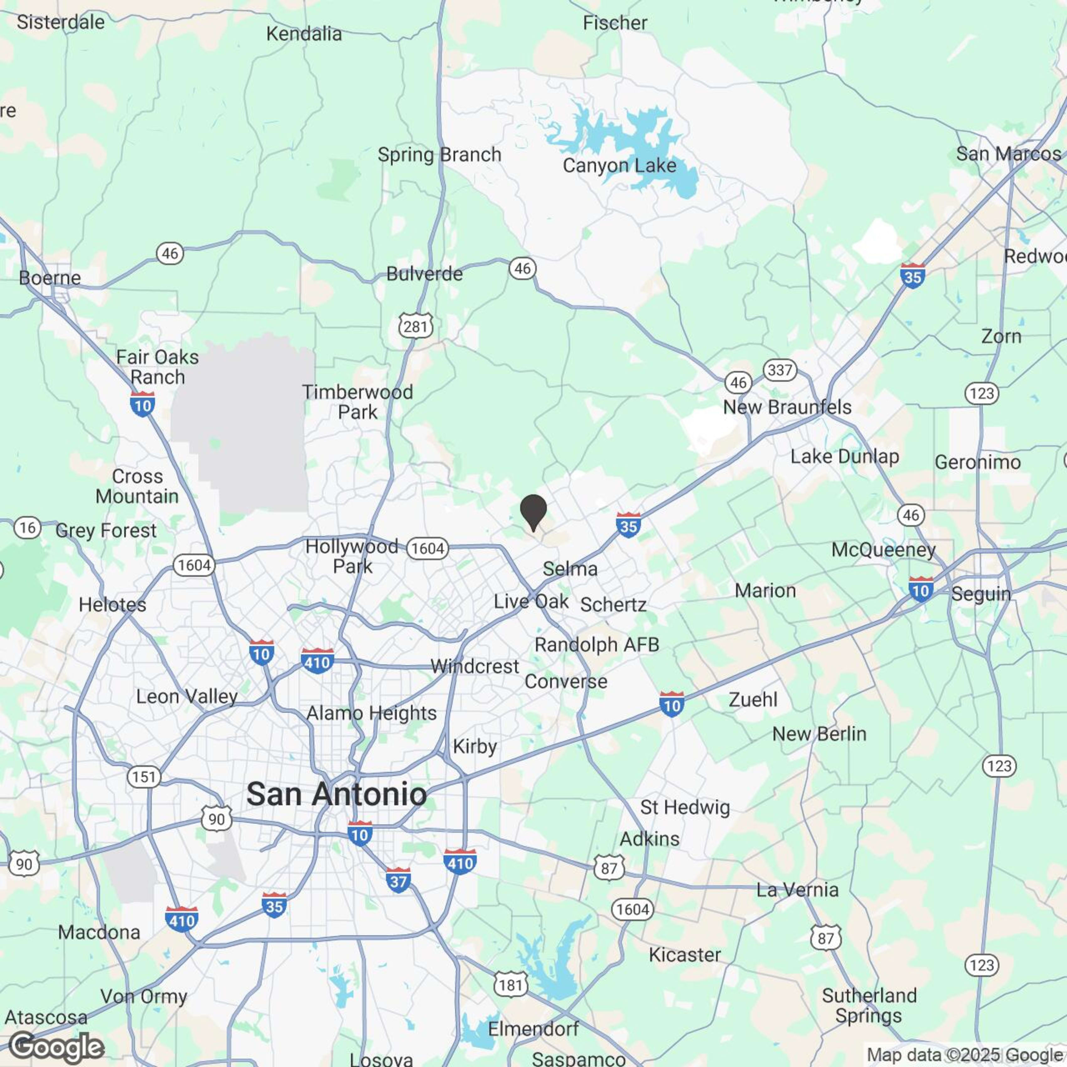 Map showing location of Slingshot Rentals of San Antonio