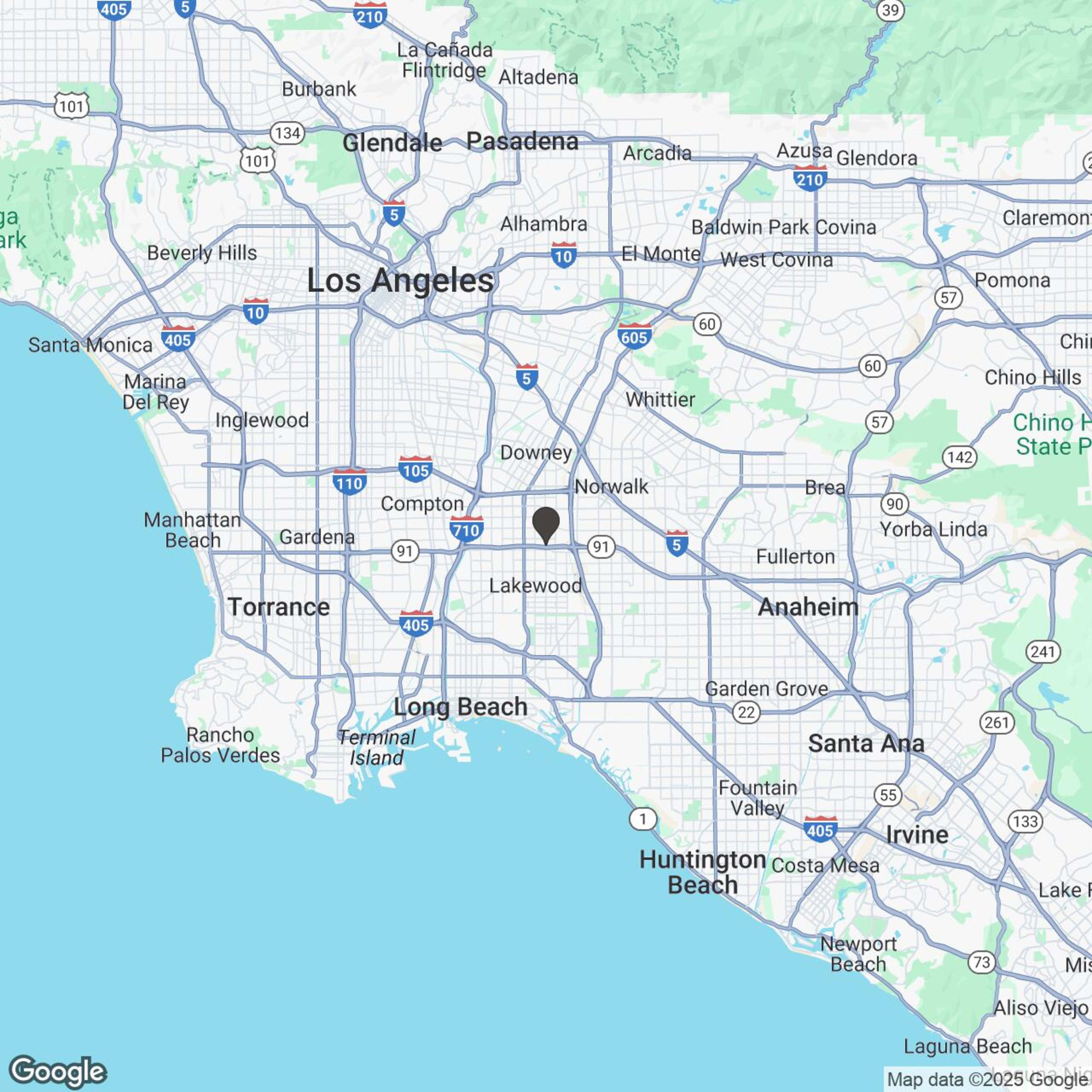 Map showing location of Moto United - Bellflower