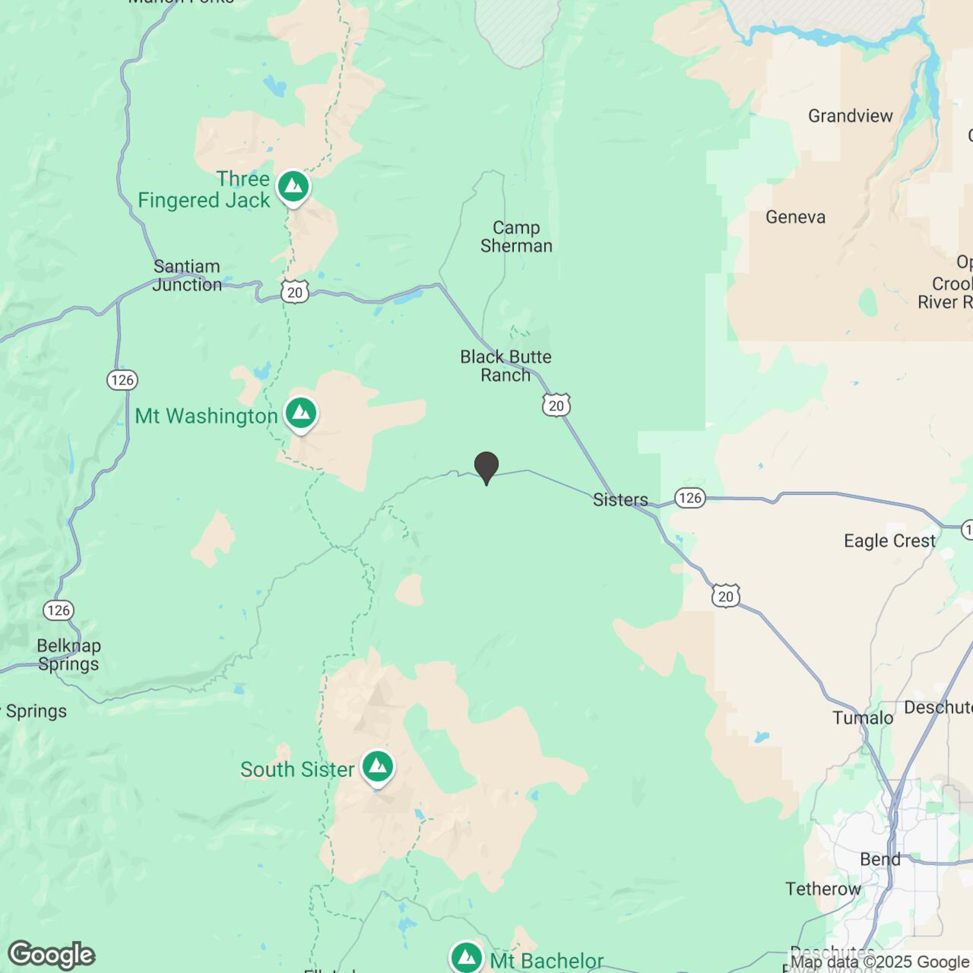 Map showing location of Octane Adventures - Santiam Pass