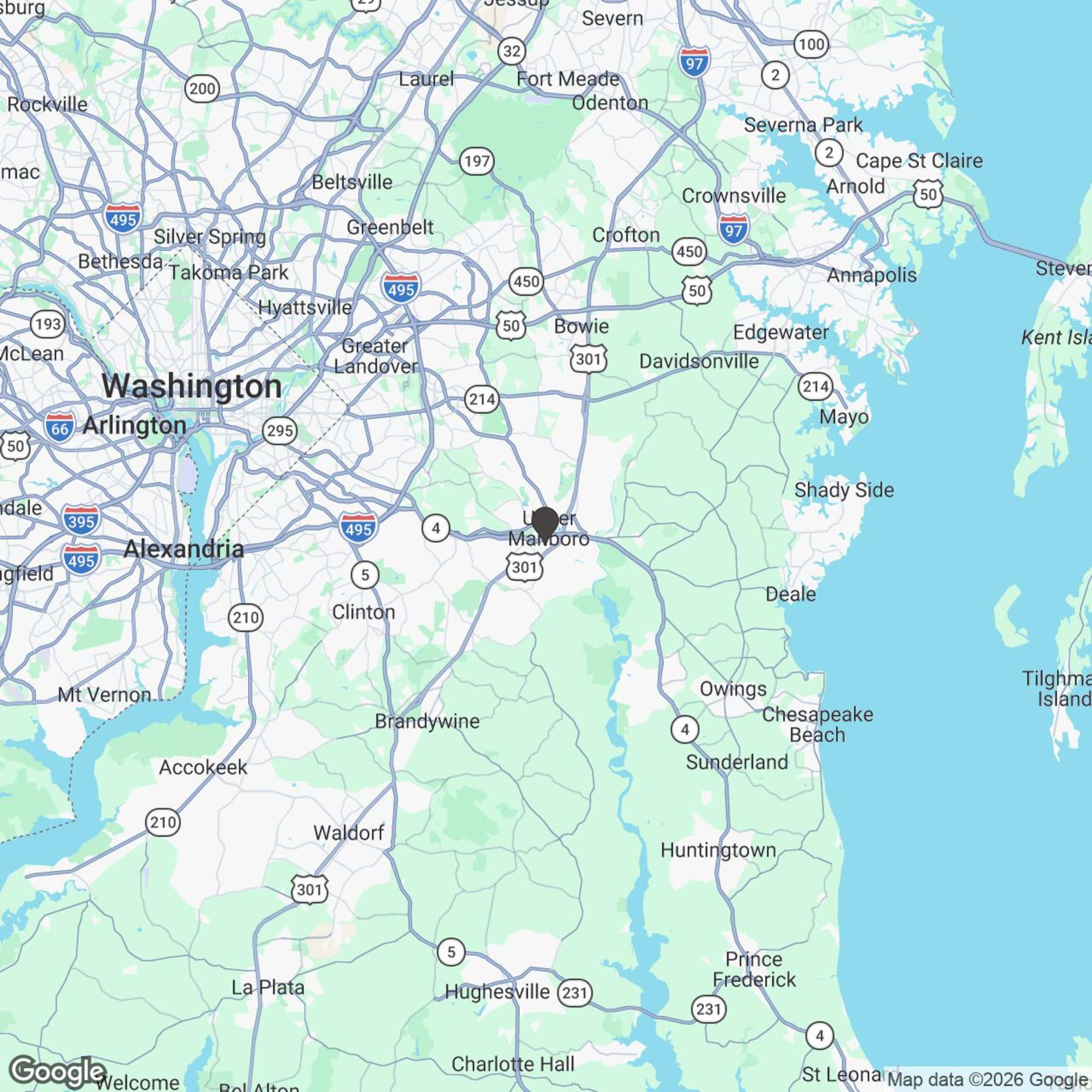 Map showing location of MD Slingshot Rentals