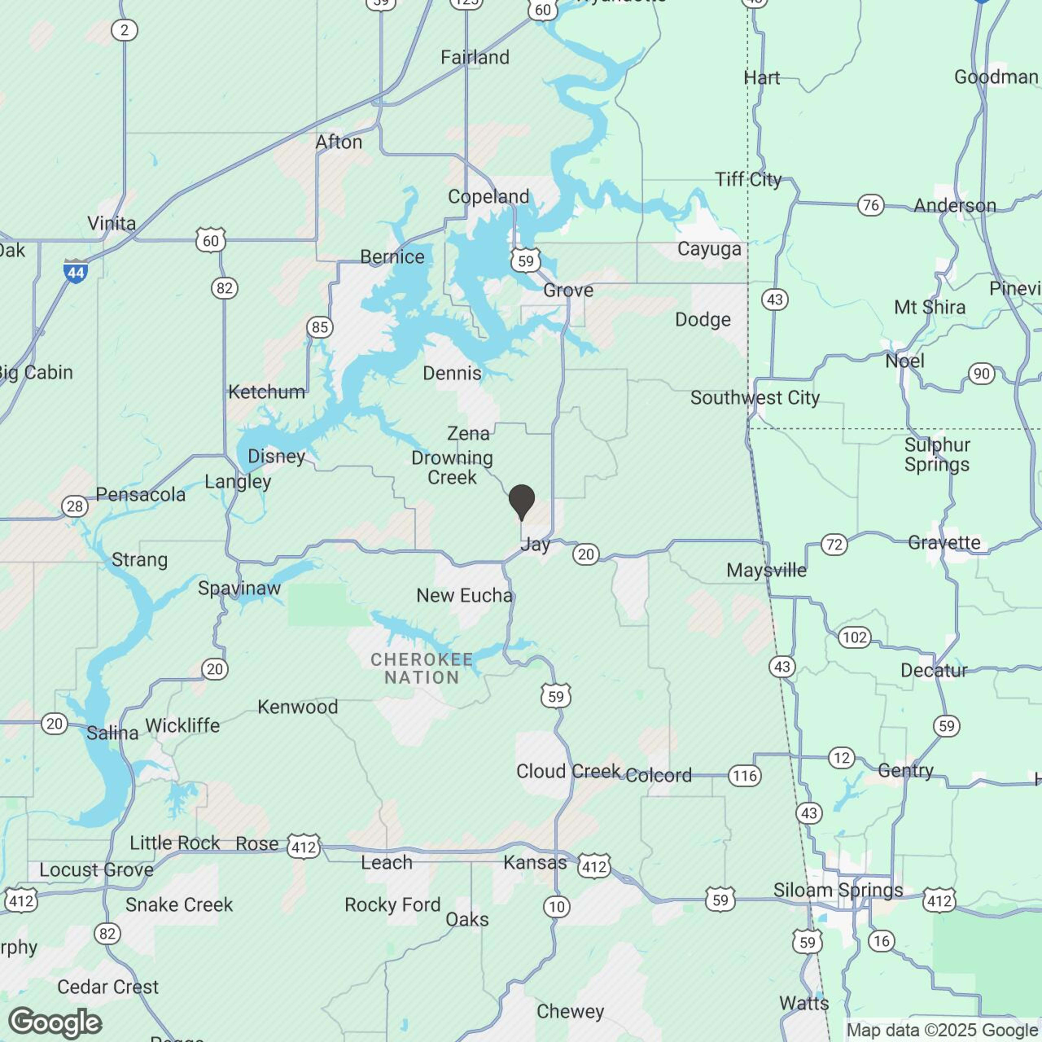 Map showing location of America's Outdoor Adventure Park