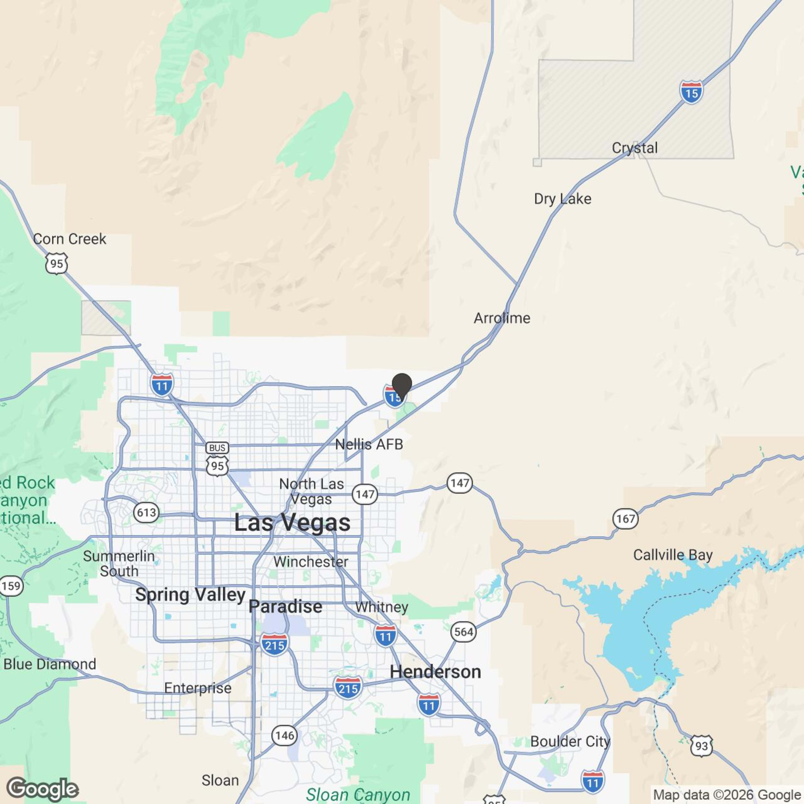 Map showing location of Las Vegas Offroad Adventures - Las Vegas ATV's