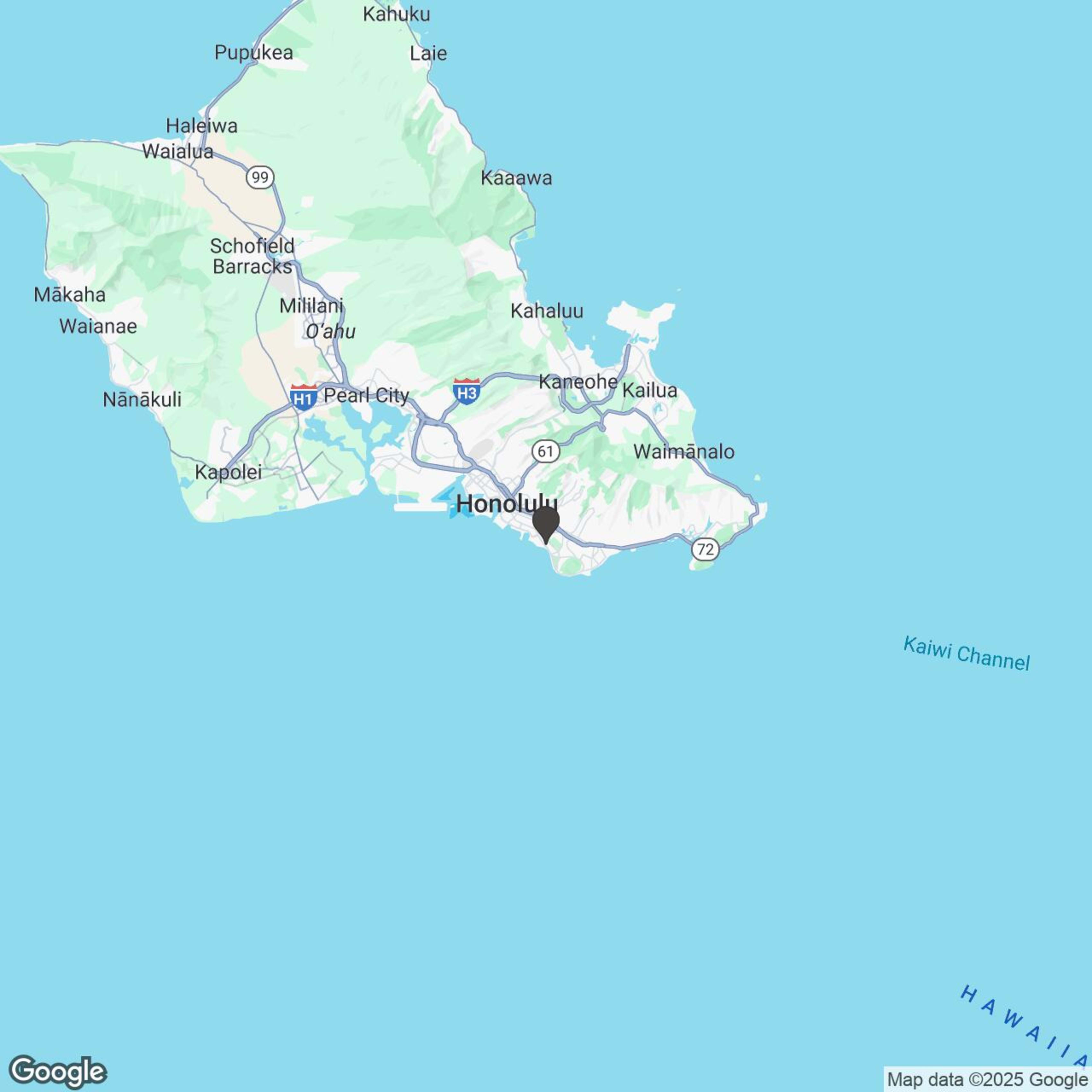 Map showing location of Aloha Motorsports - Waikiki