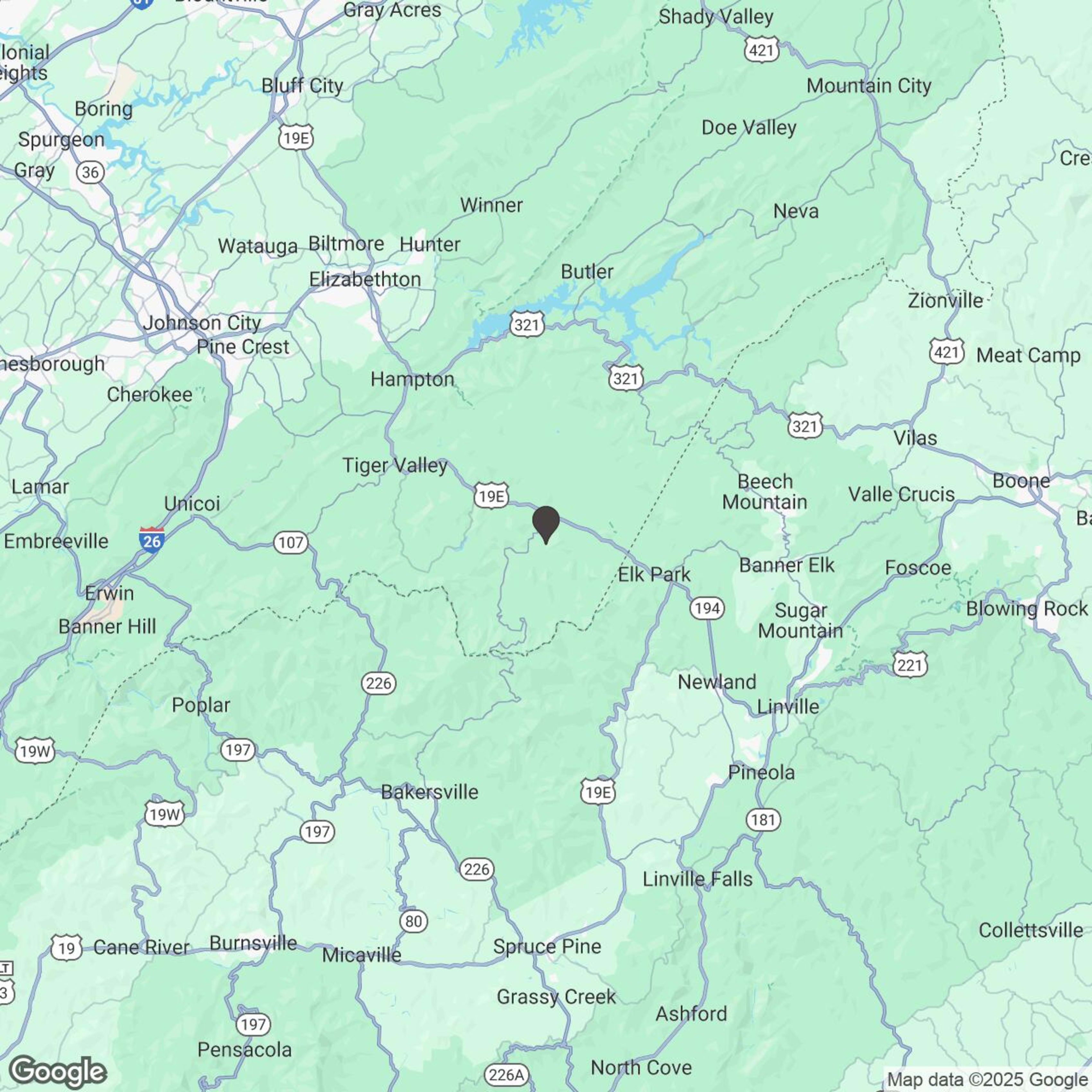 Map showing location of High Country UTV Tours