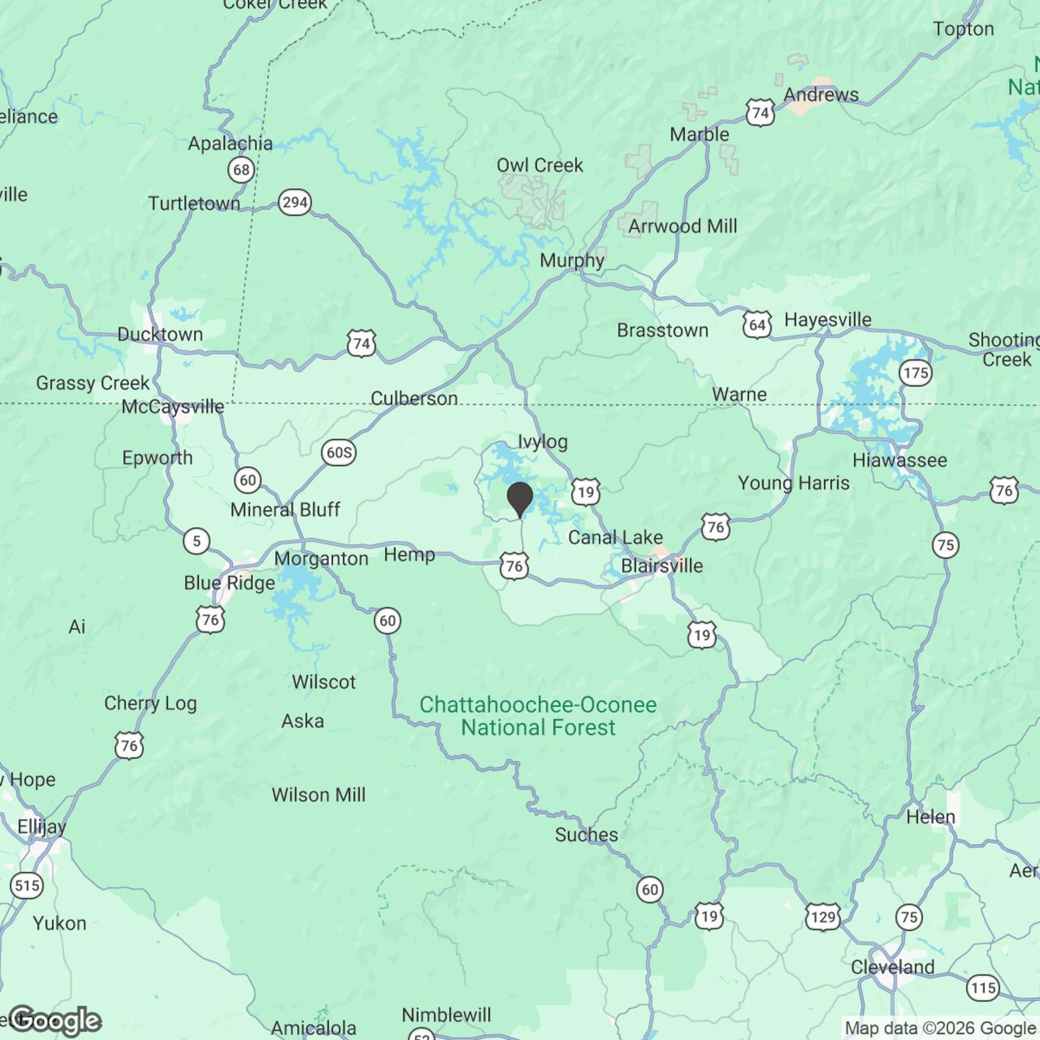 Map showing location of Blue Ridge Off Road Adventures - Davenport Mountain