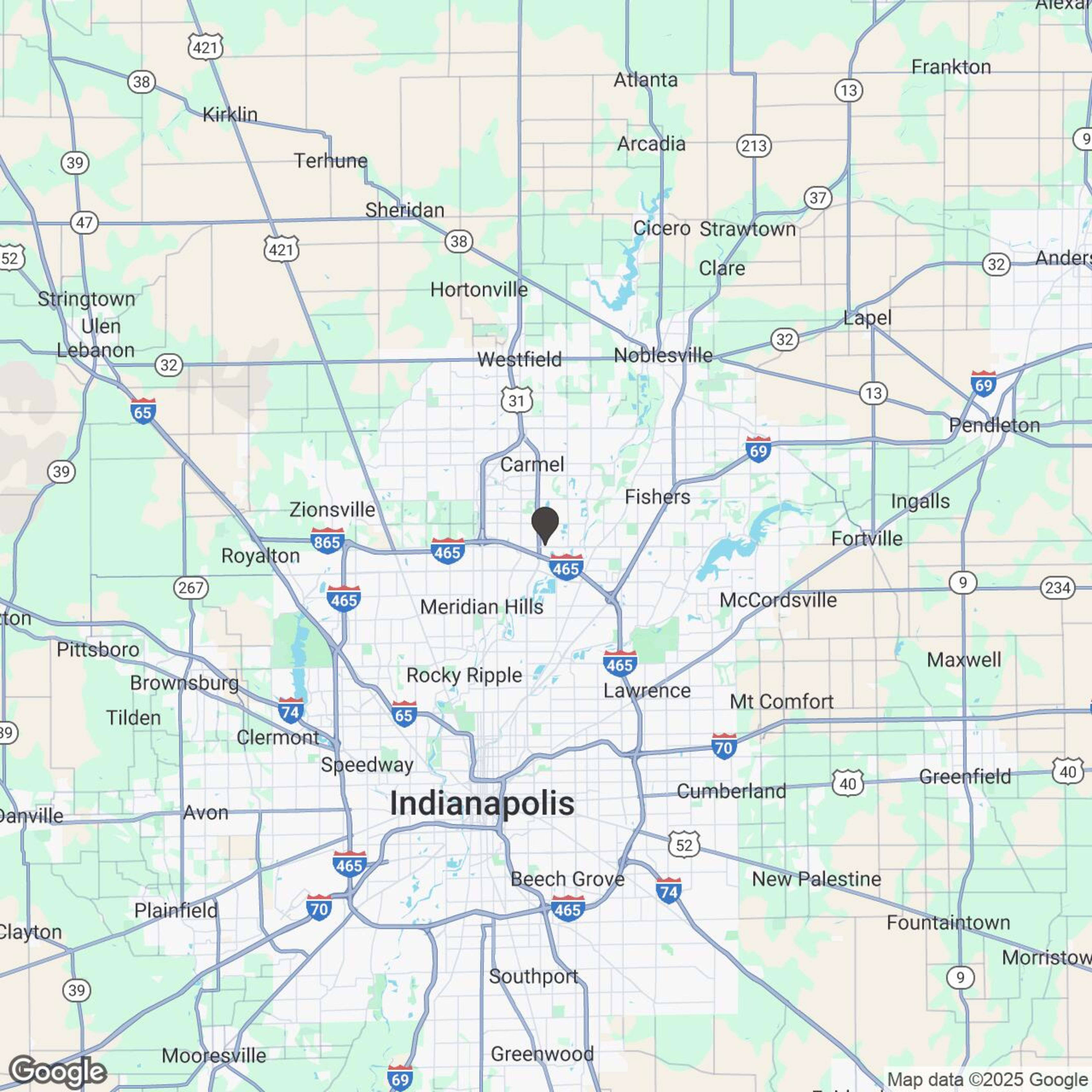 Map showing location of Tom Wood Powersports Indy