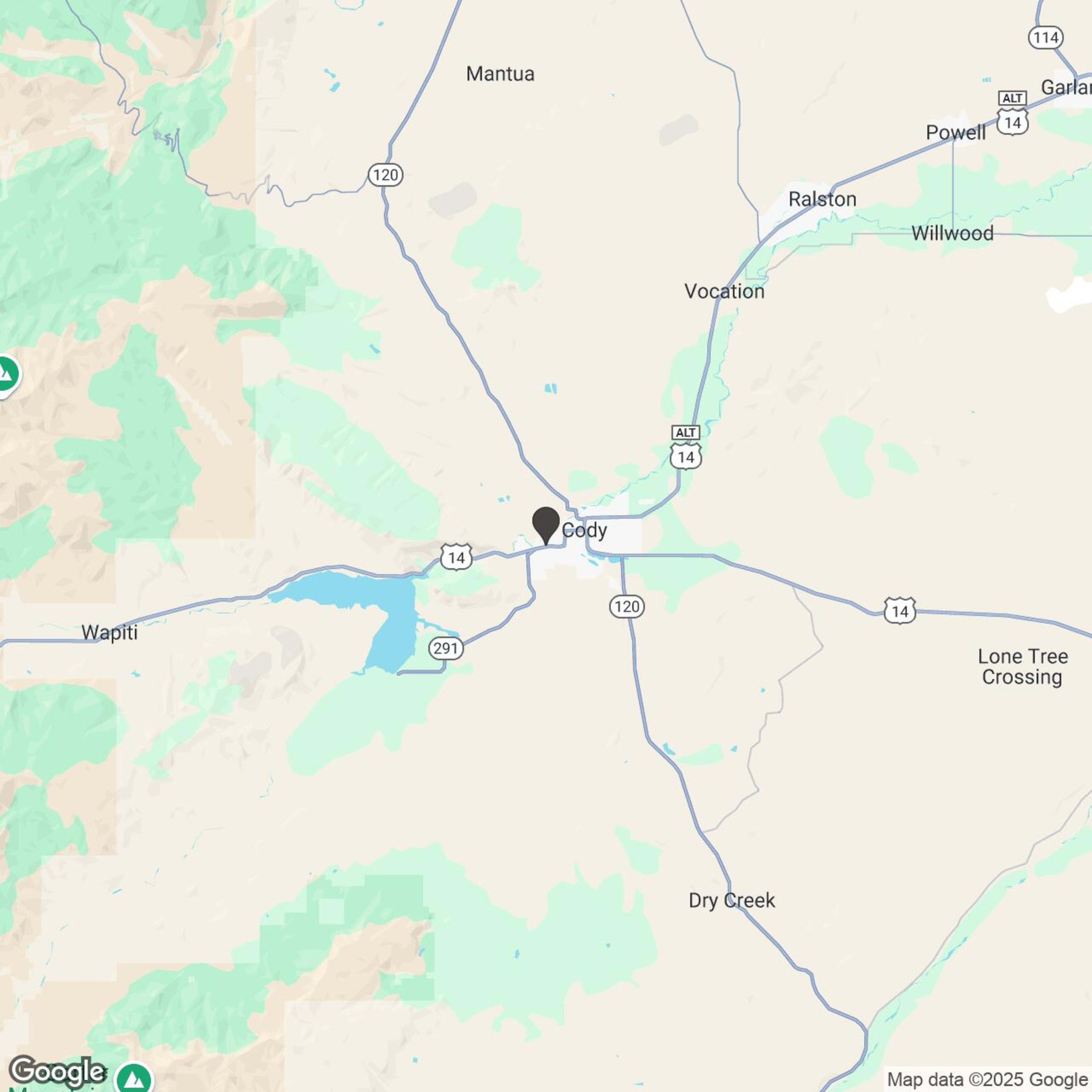 Map showing location of Out West Adventures