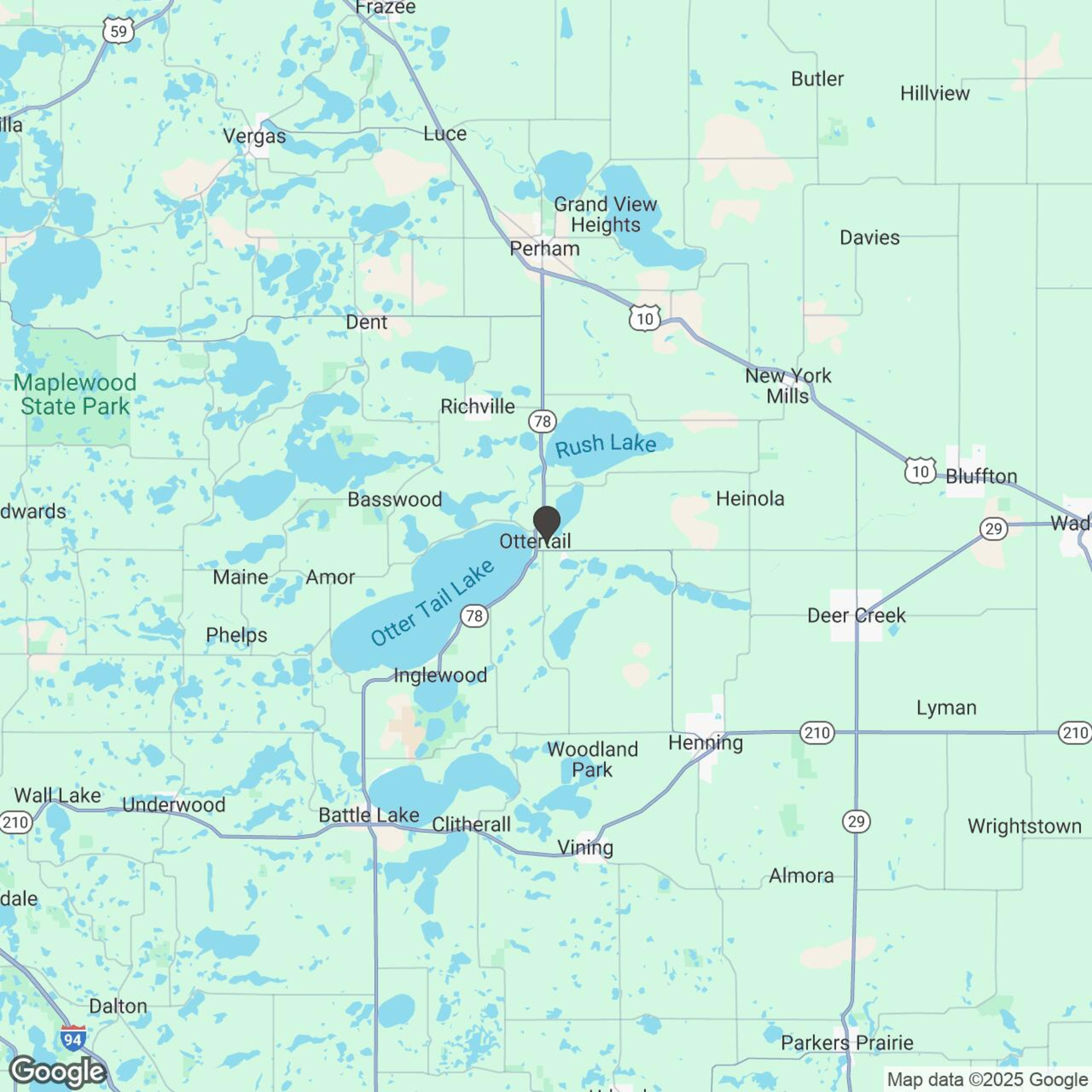 Map showing location of Thumper Pond Resort