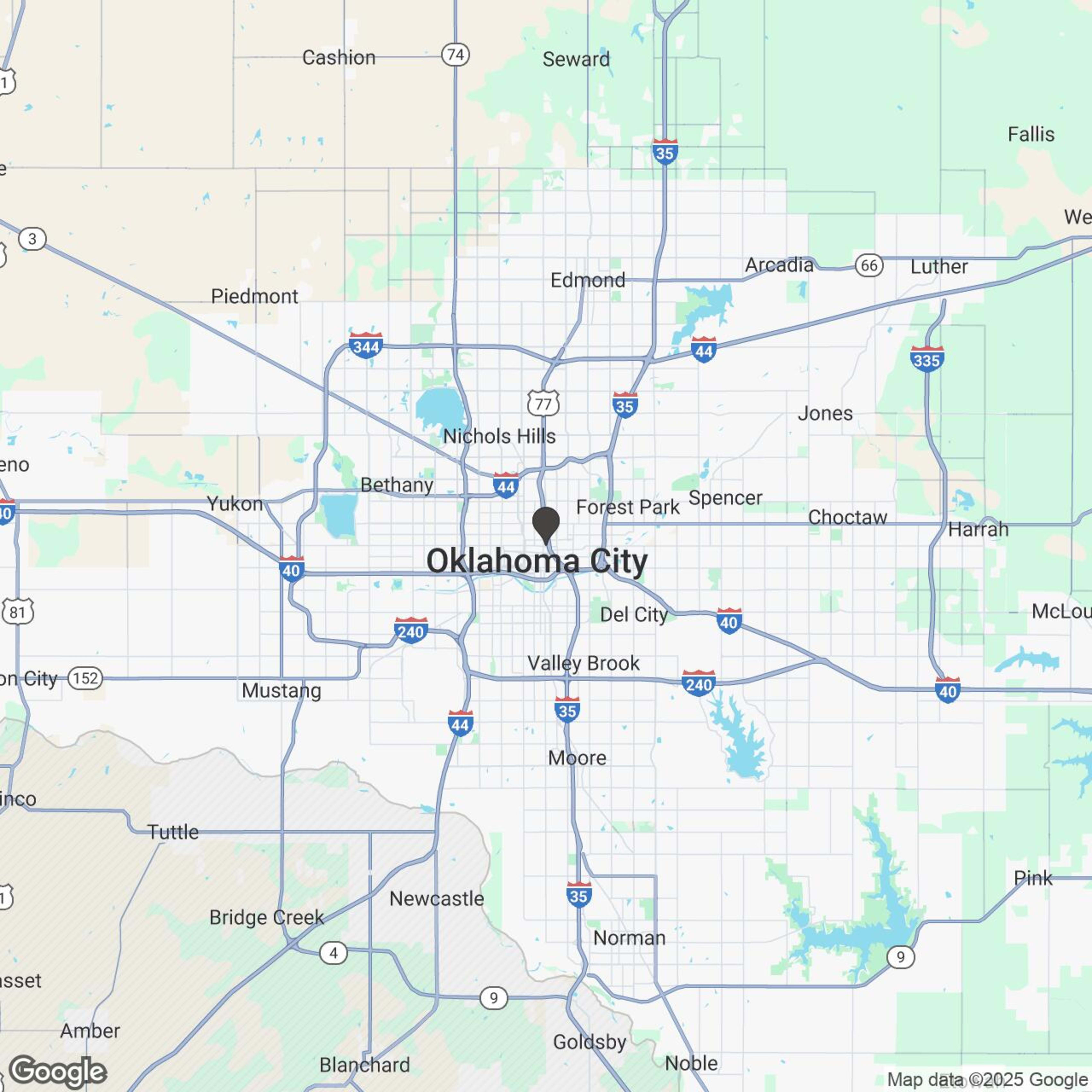 Map showing location of Indian Motorcycle of Oklahoma City