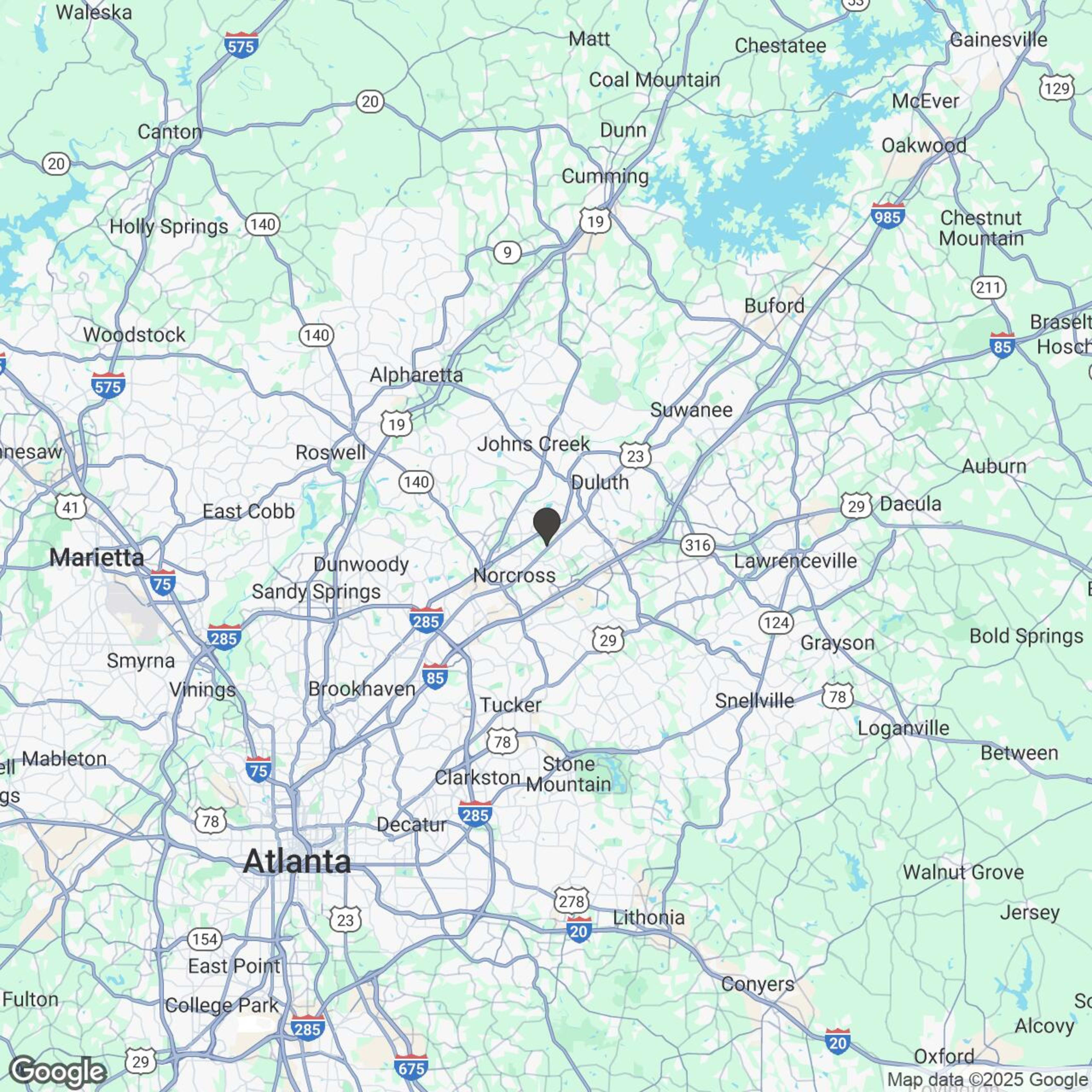 Map showing location of North Atlanta Slingshot Rentals