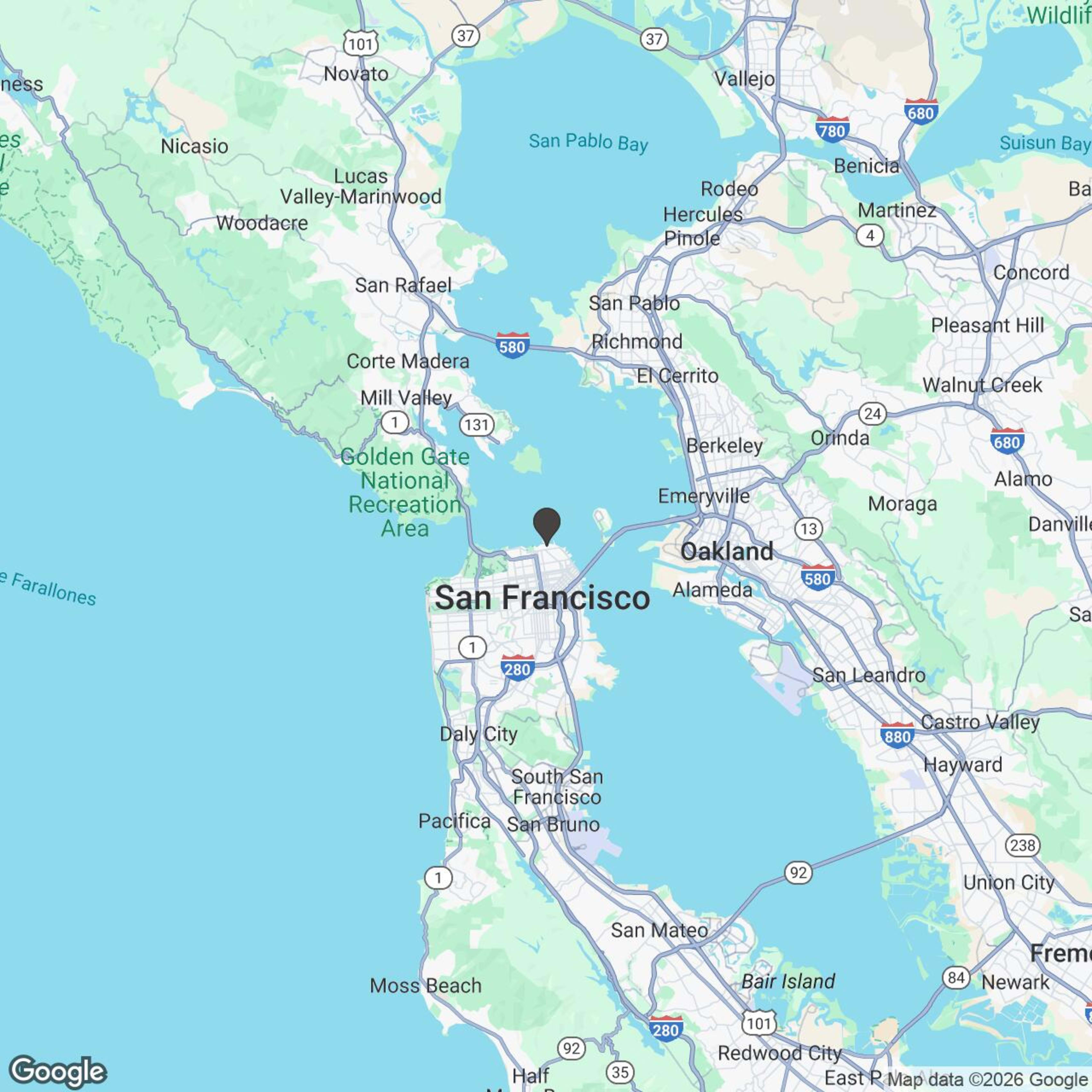 Map showing location of Beyond the Bridge - Sausalito Tour - Slingshot 3 Hr