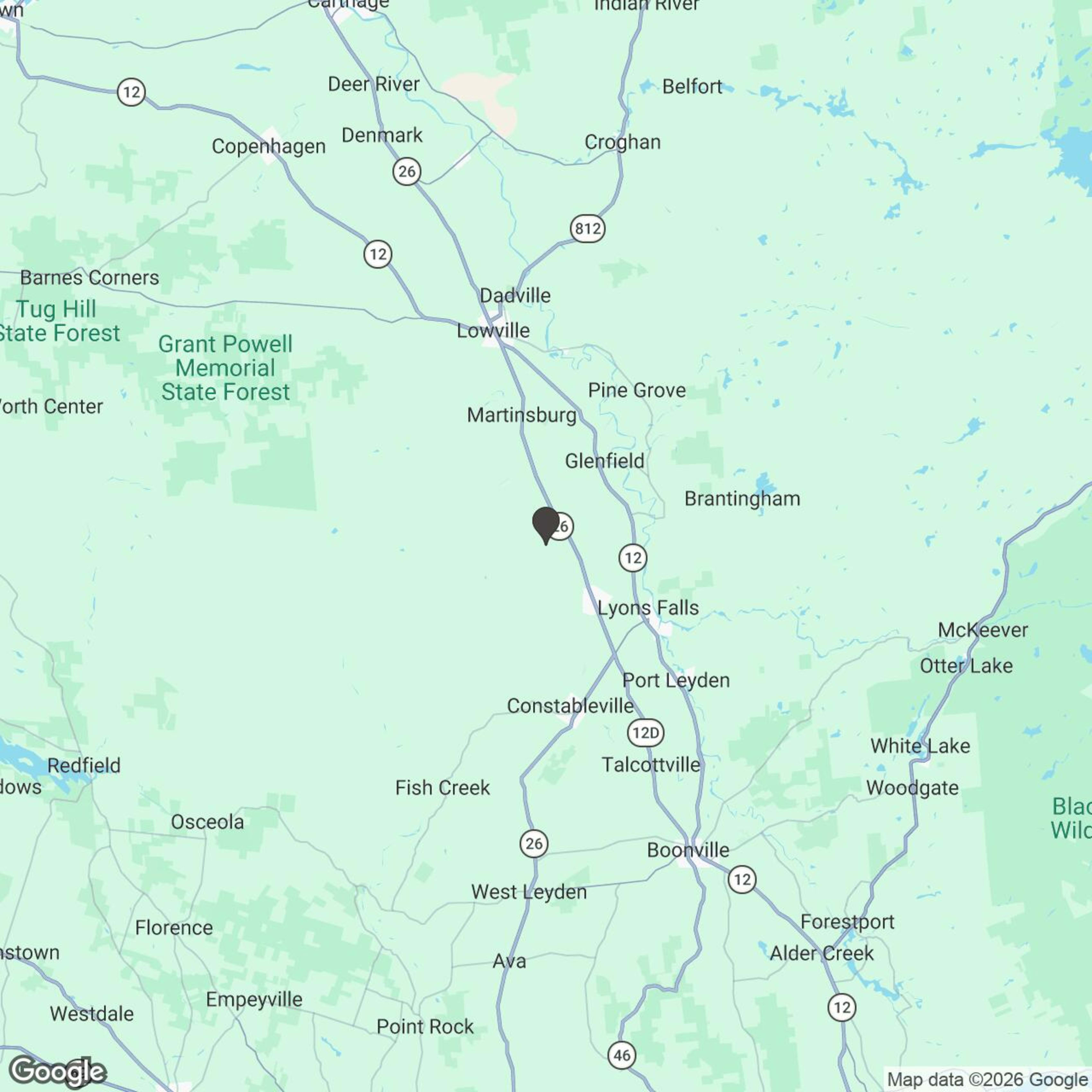 Map showing location of Polaris Snowmobile Rental