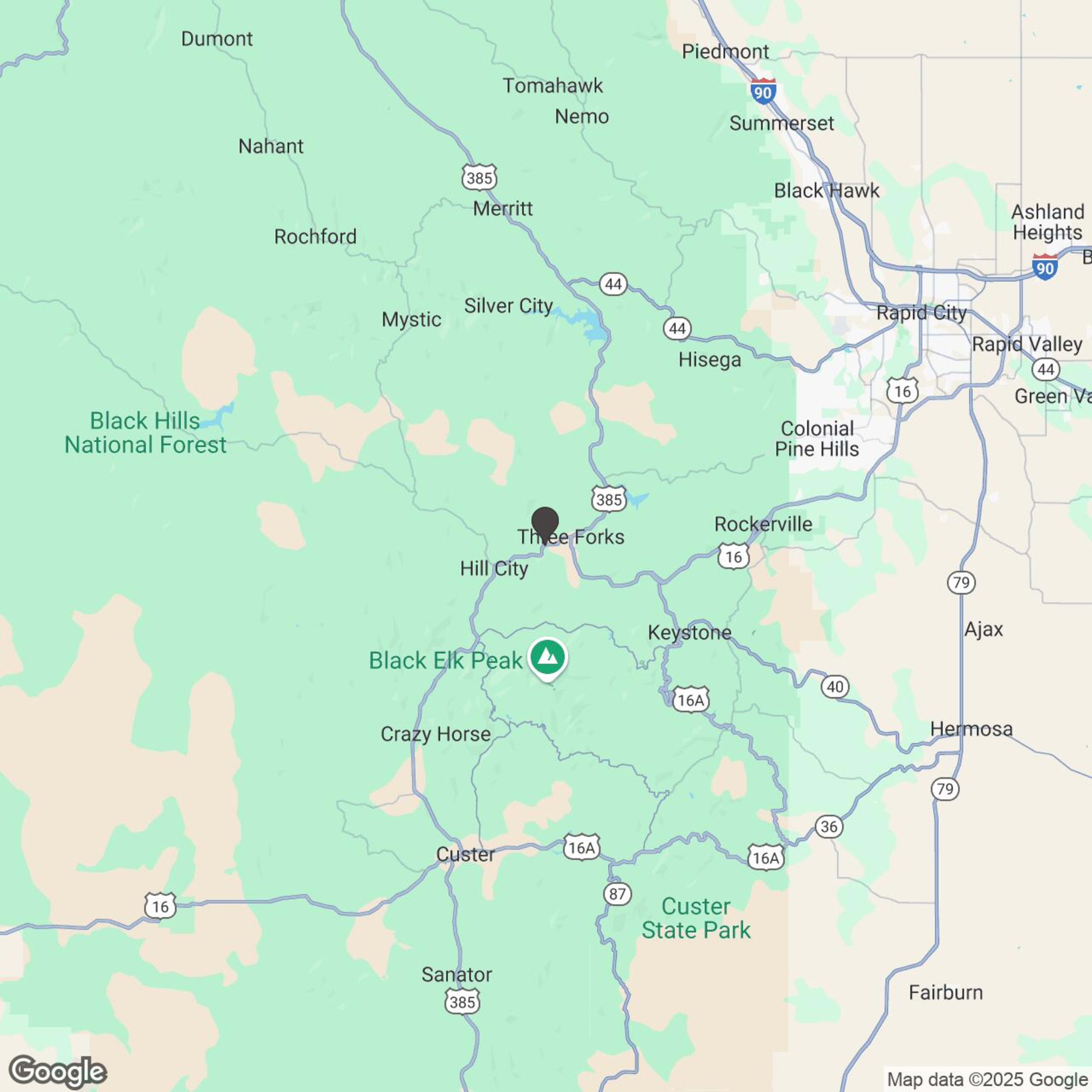 Map showing location of Hill City Multi-Day Off-Road Adventures