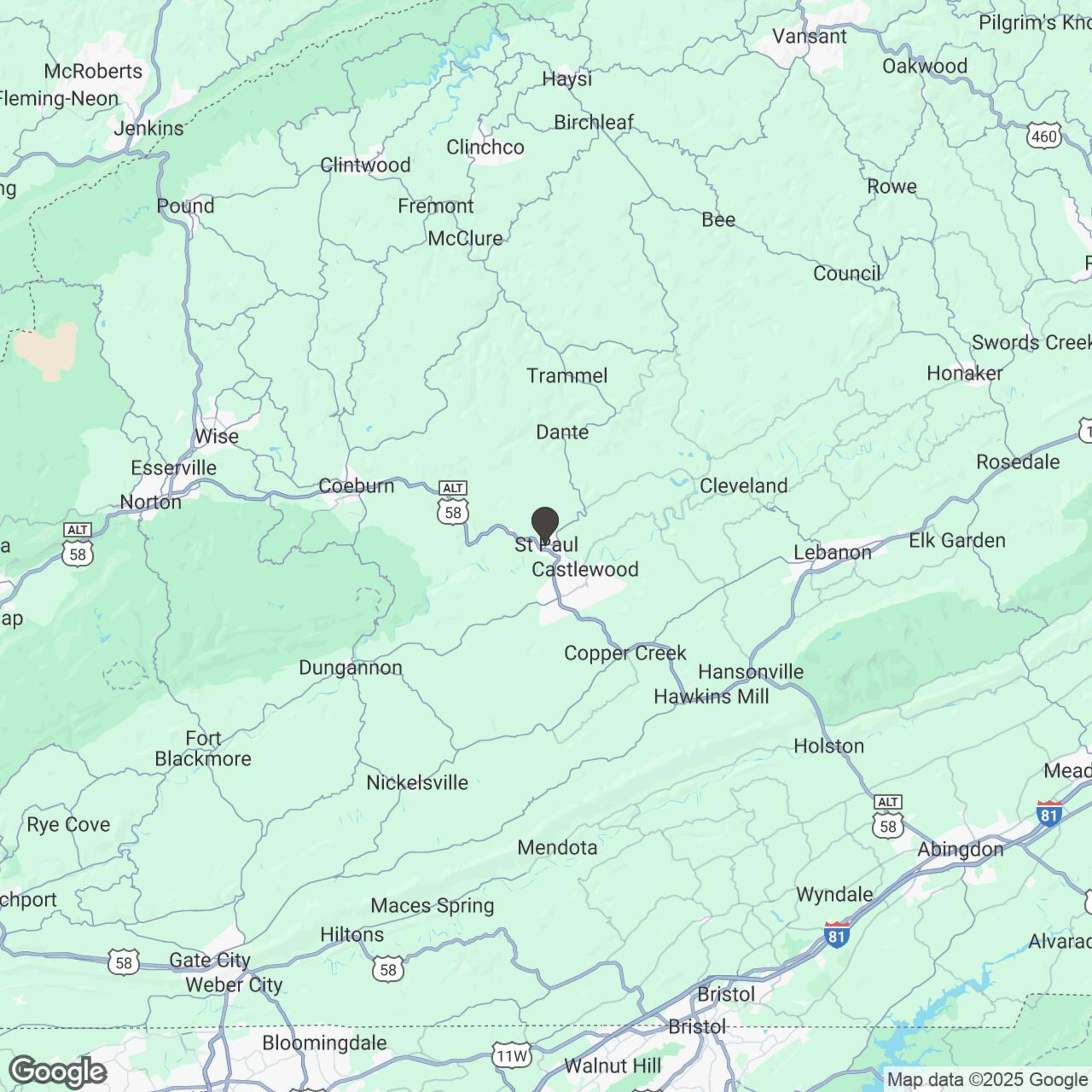 Map showing location of Mountain View Trails ATV Tour