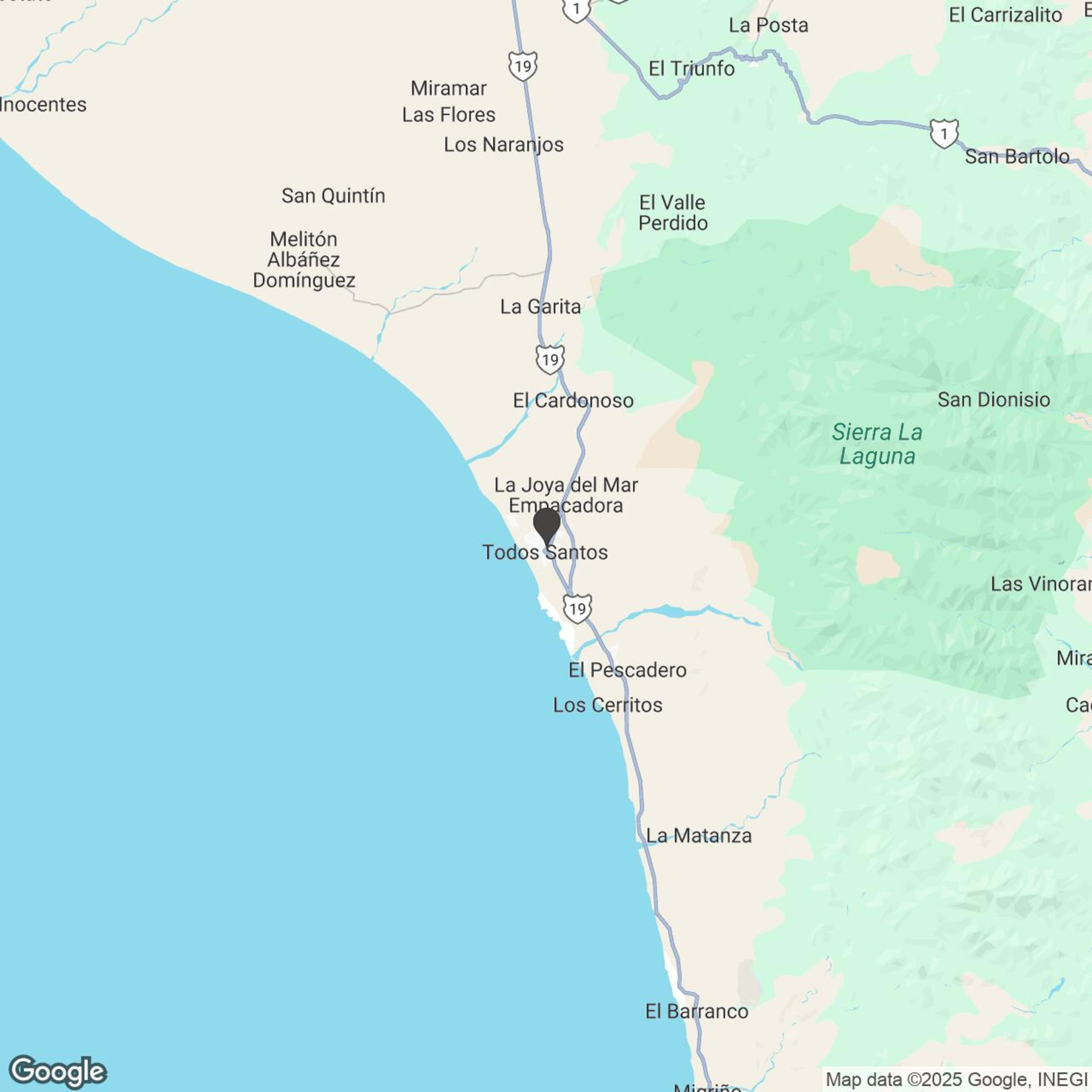 Map showing location of 4-Hour Guided El Coyote Off-Road Tour