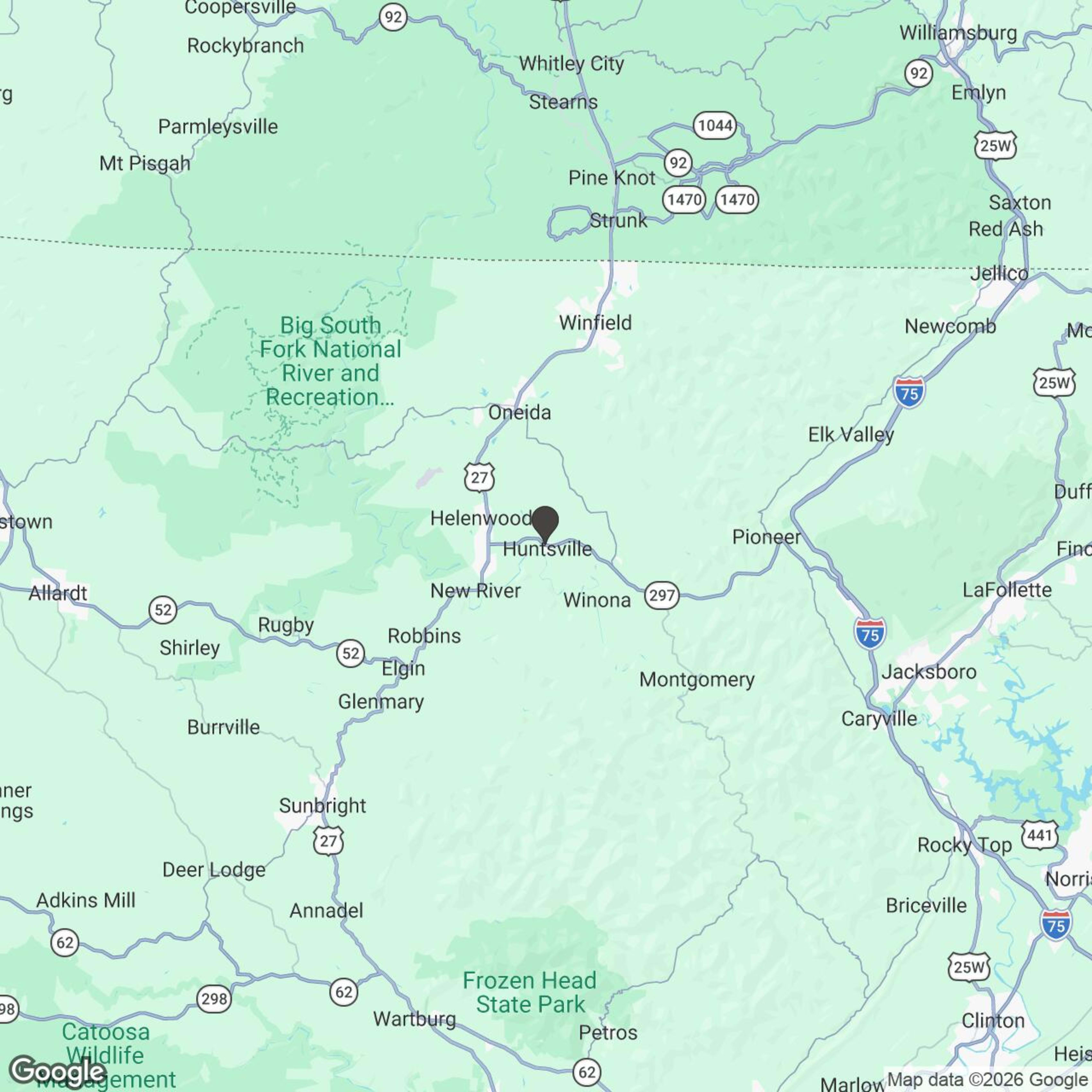 Map showing location of Brimstone Outfitters